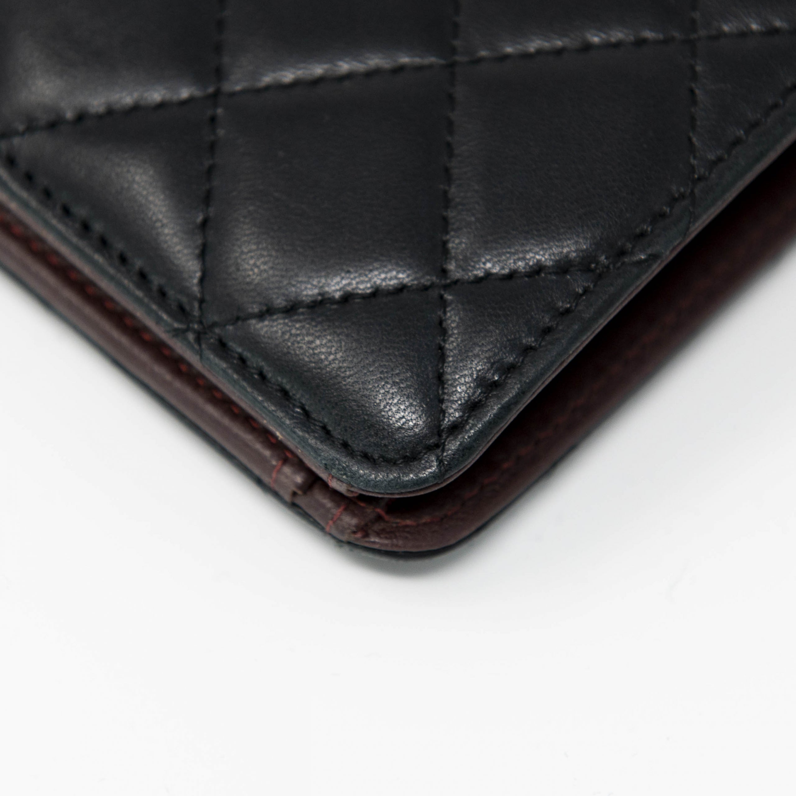 Chanel Black Lambskin Long Flap Wallet