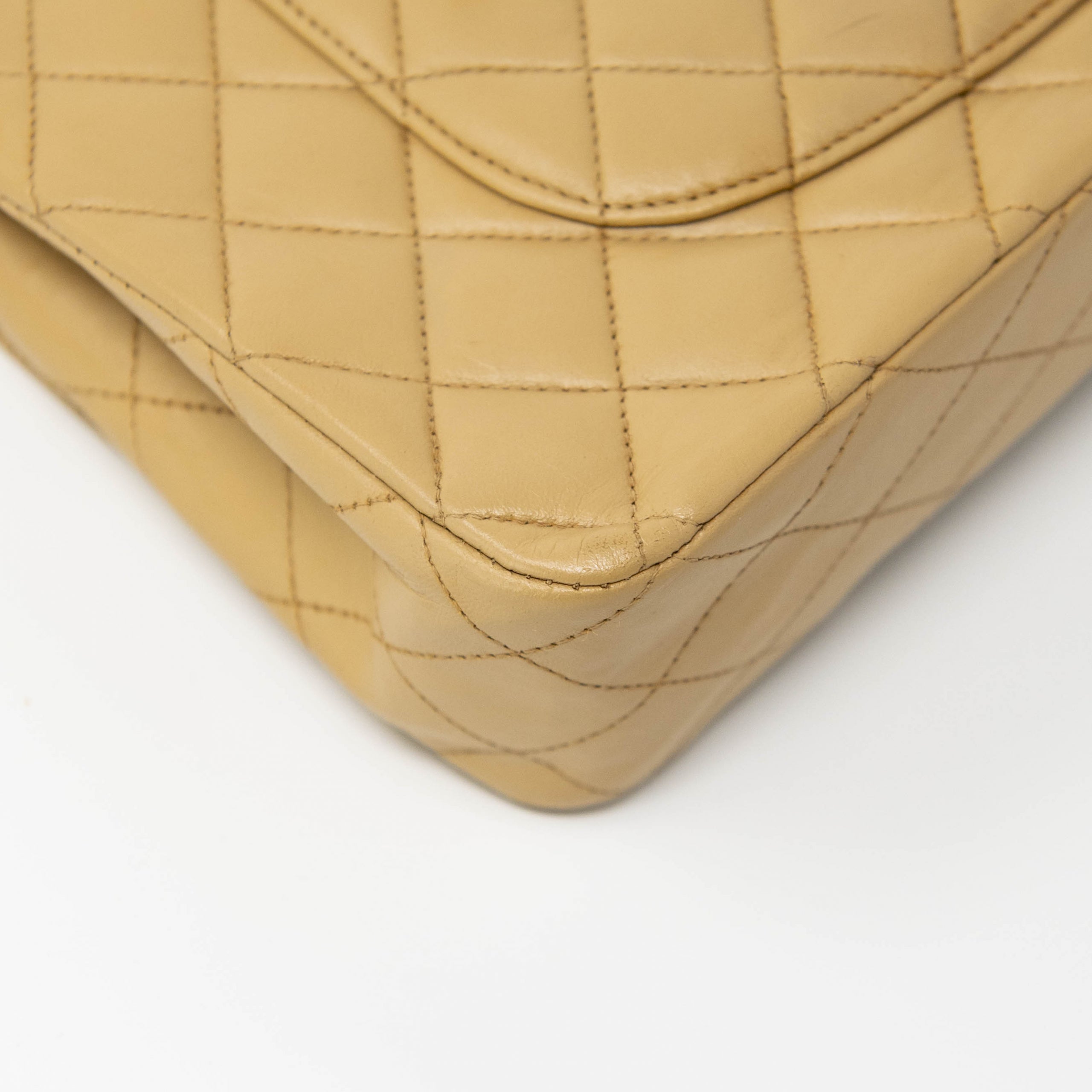 Chanel Beige Medium Vintage Classic Flap