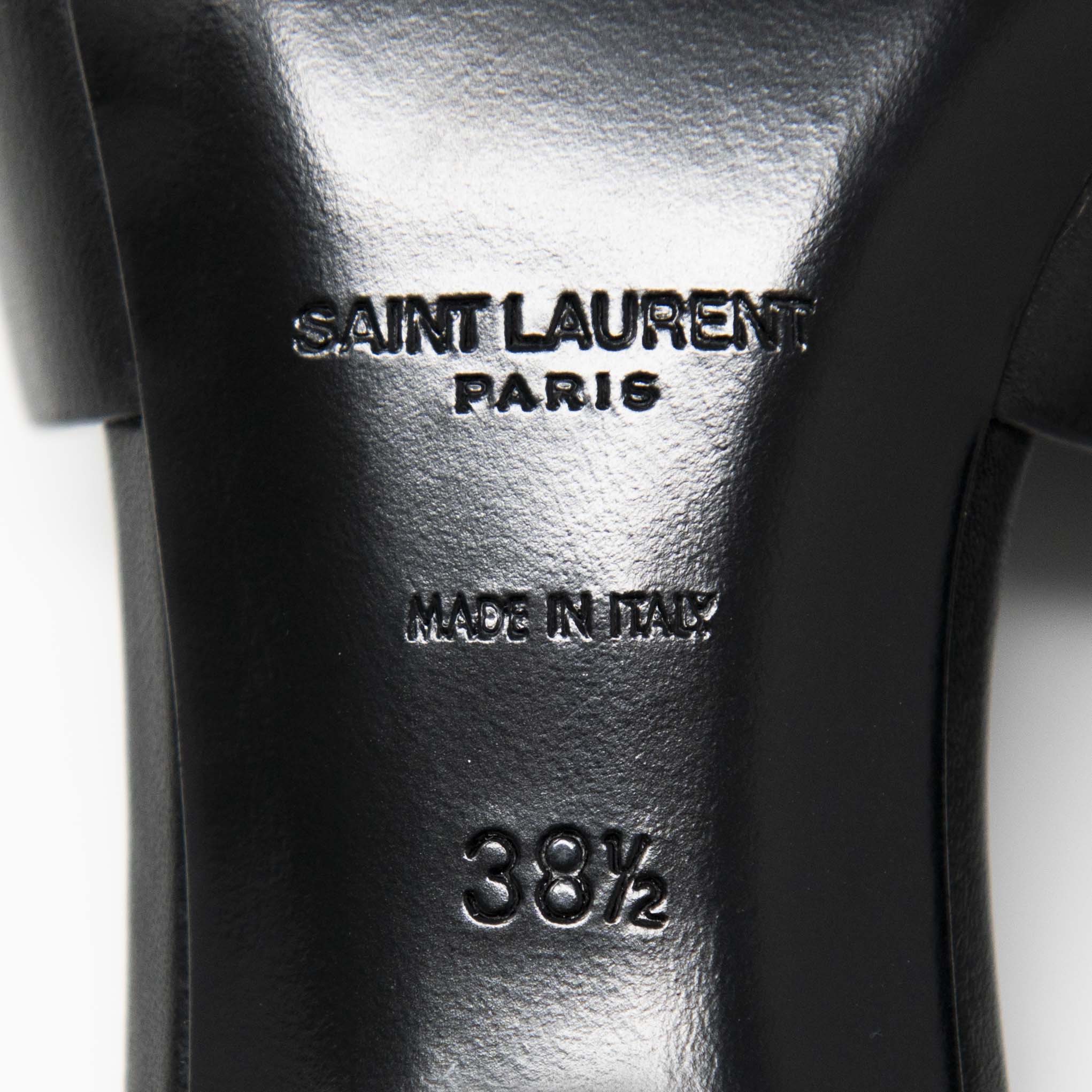 Saint Laurent Black Tribute Mules 38.5