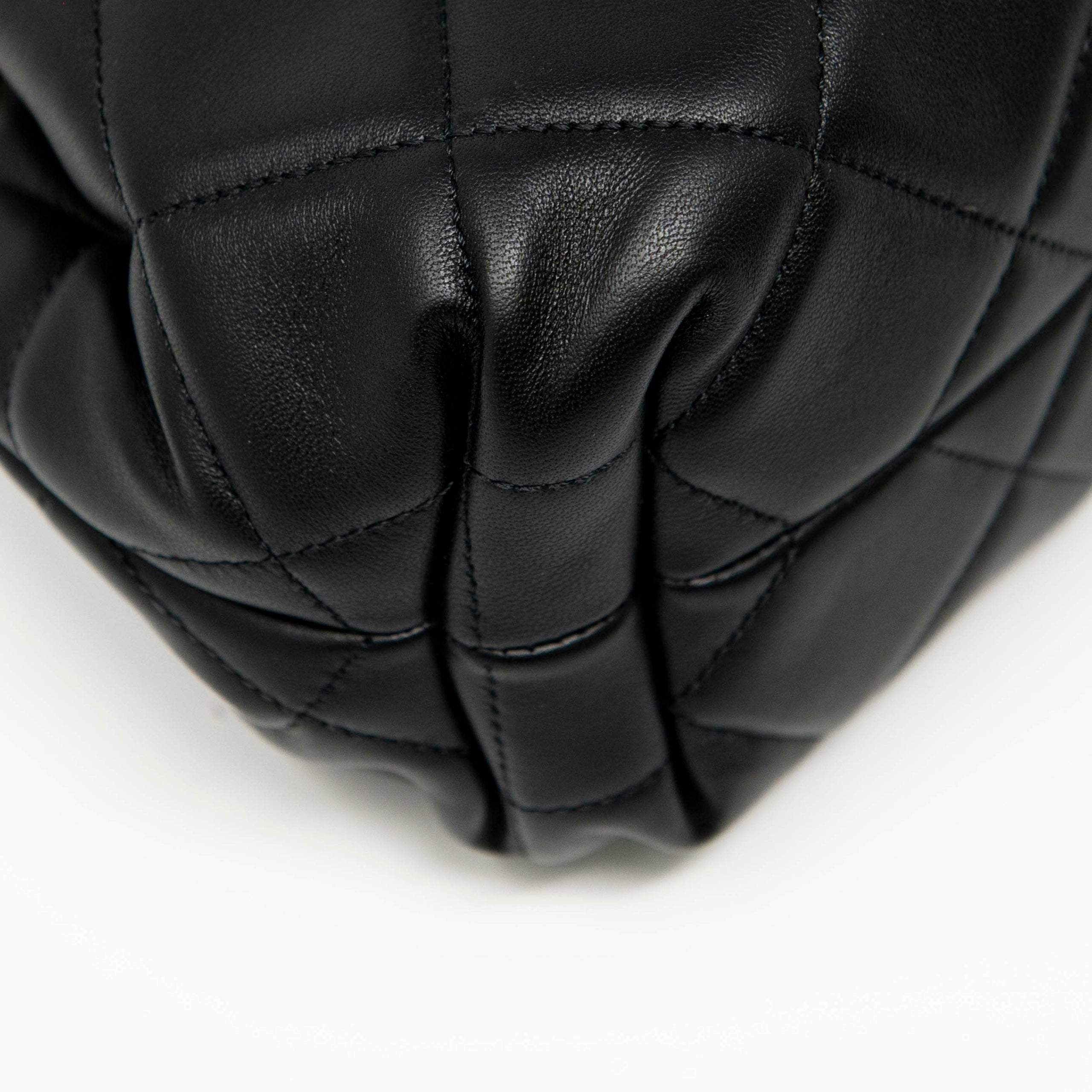 Chanel Black Lambskin Mini Bucket Bag | Jadore Couture