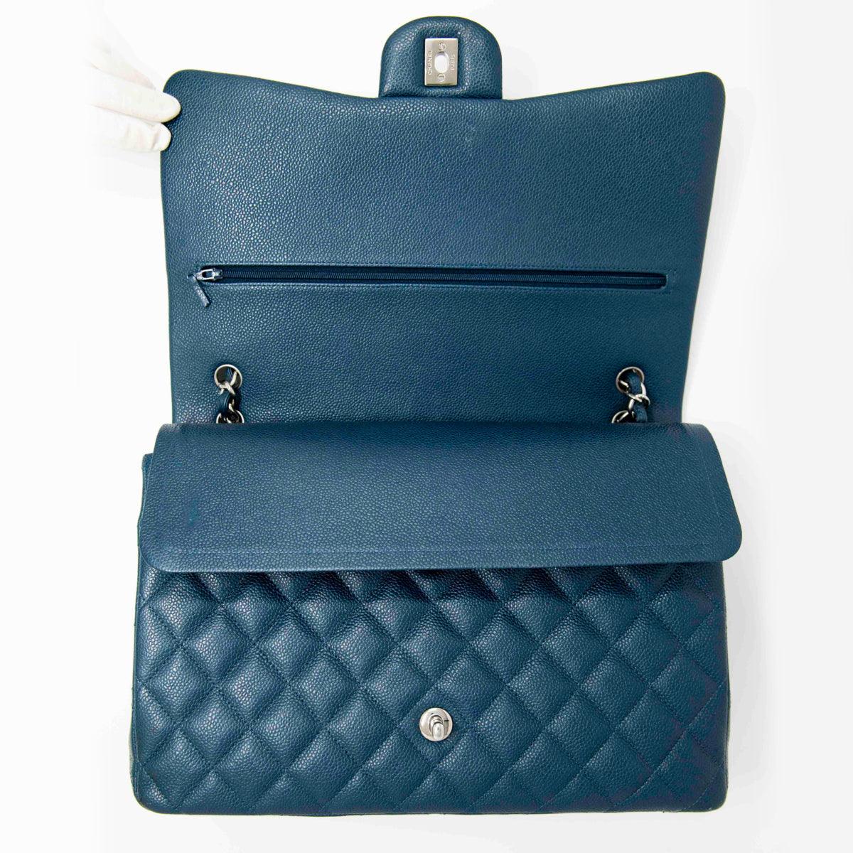 Chanel Blue Maxi Classic Flap