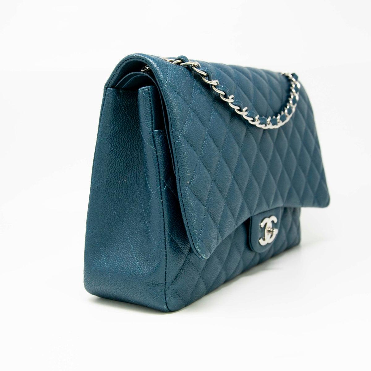 Chanel Blue Maxi Classic Flap