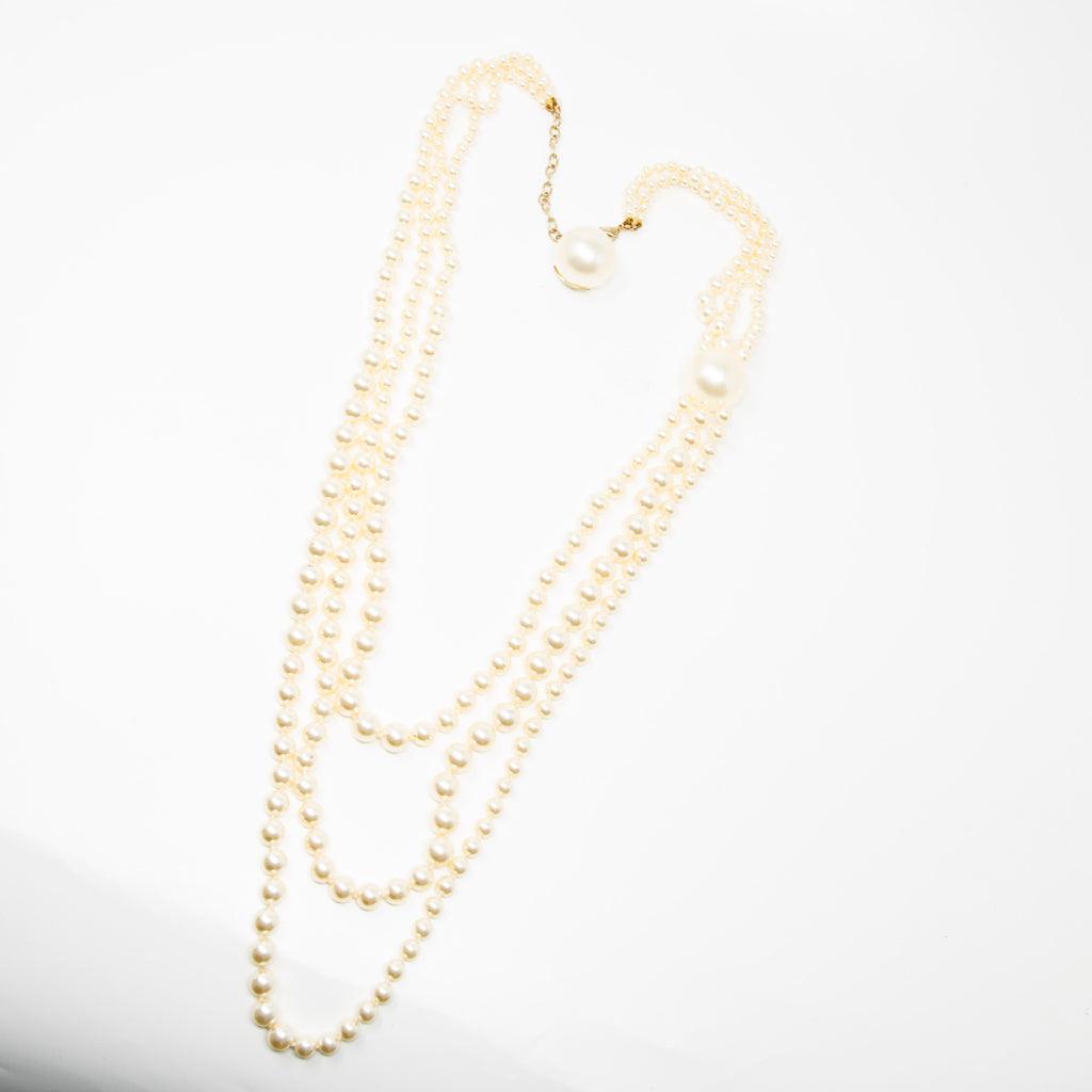 Chanel Pearl CC Long Multi-Strand Necklace