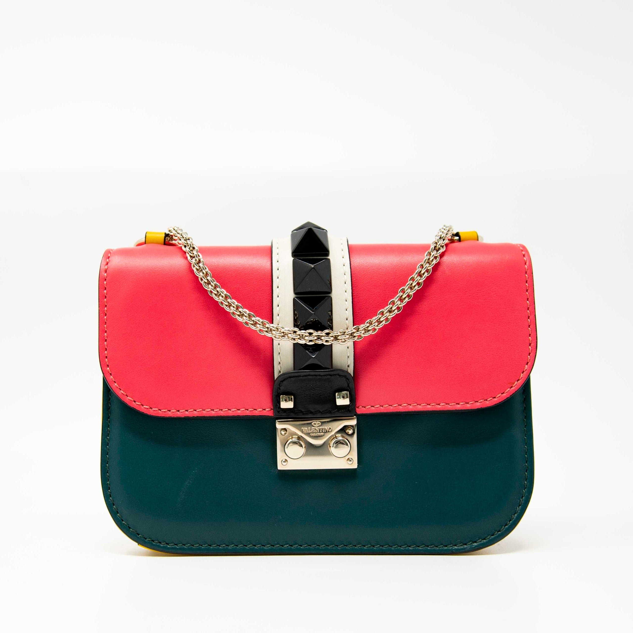 Valentino Tri-Colour Small Glam Lock Bag