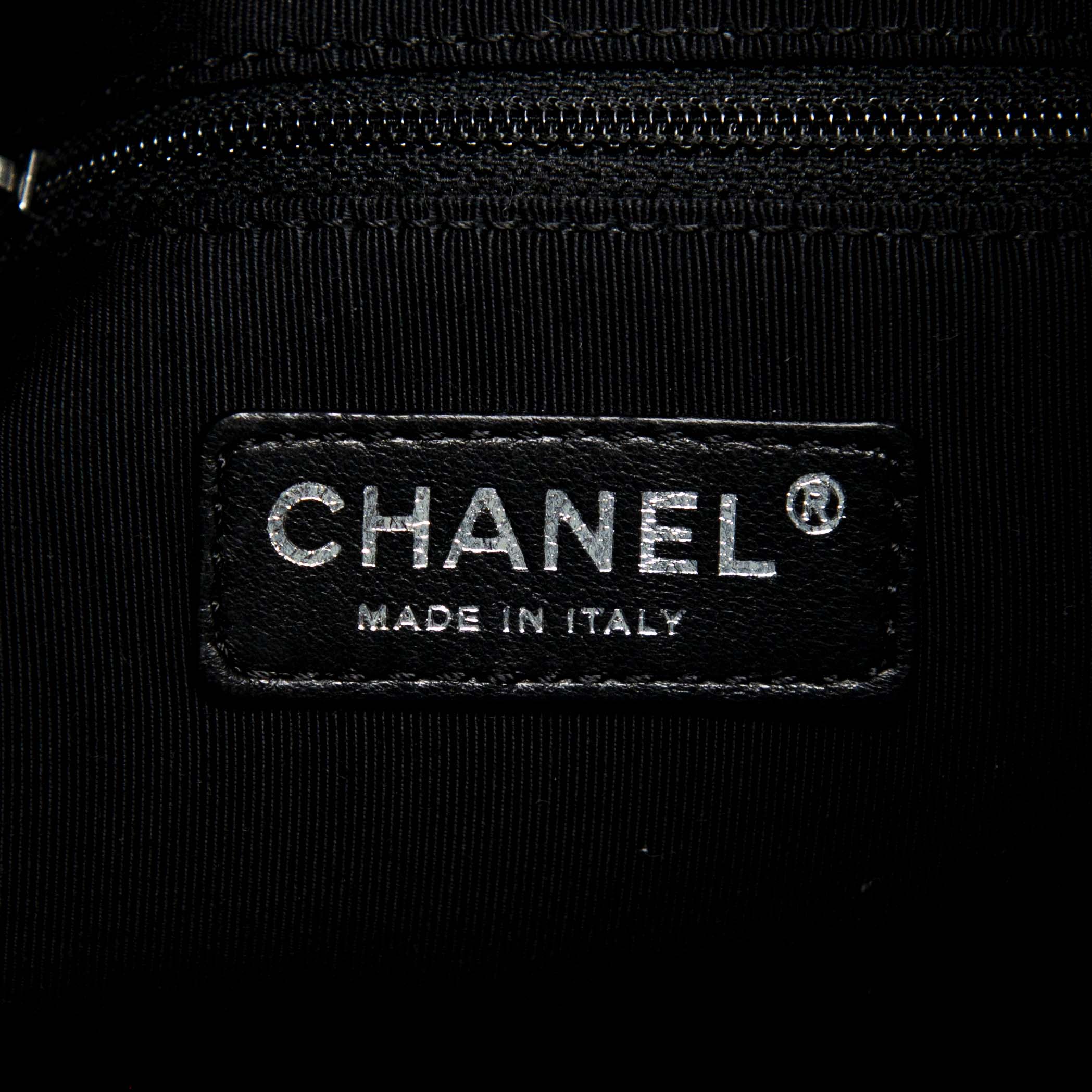 Chanel Black Vinyl XL Cabas Hobo Tote