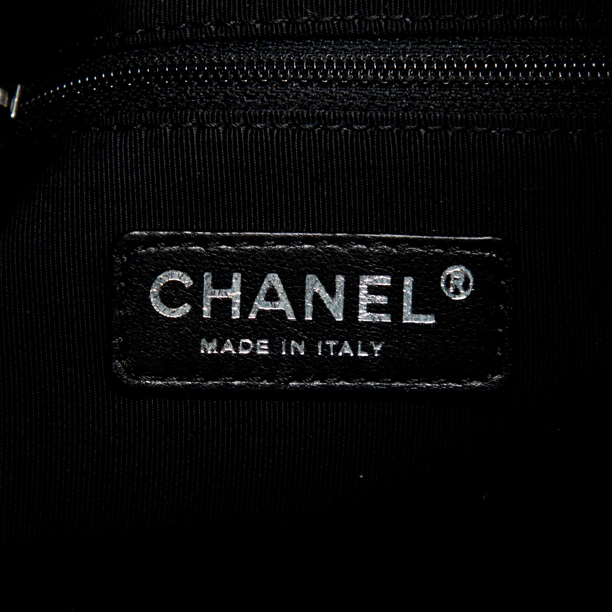 Chanel Black Vinyl XL Cabas Hobo