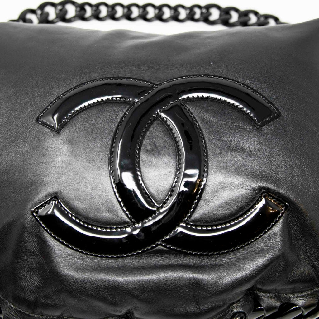 Chanel Black Modern Chain Rhodoid Hobo