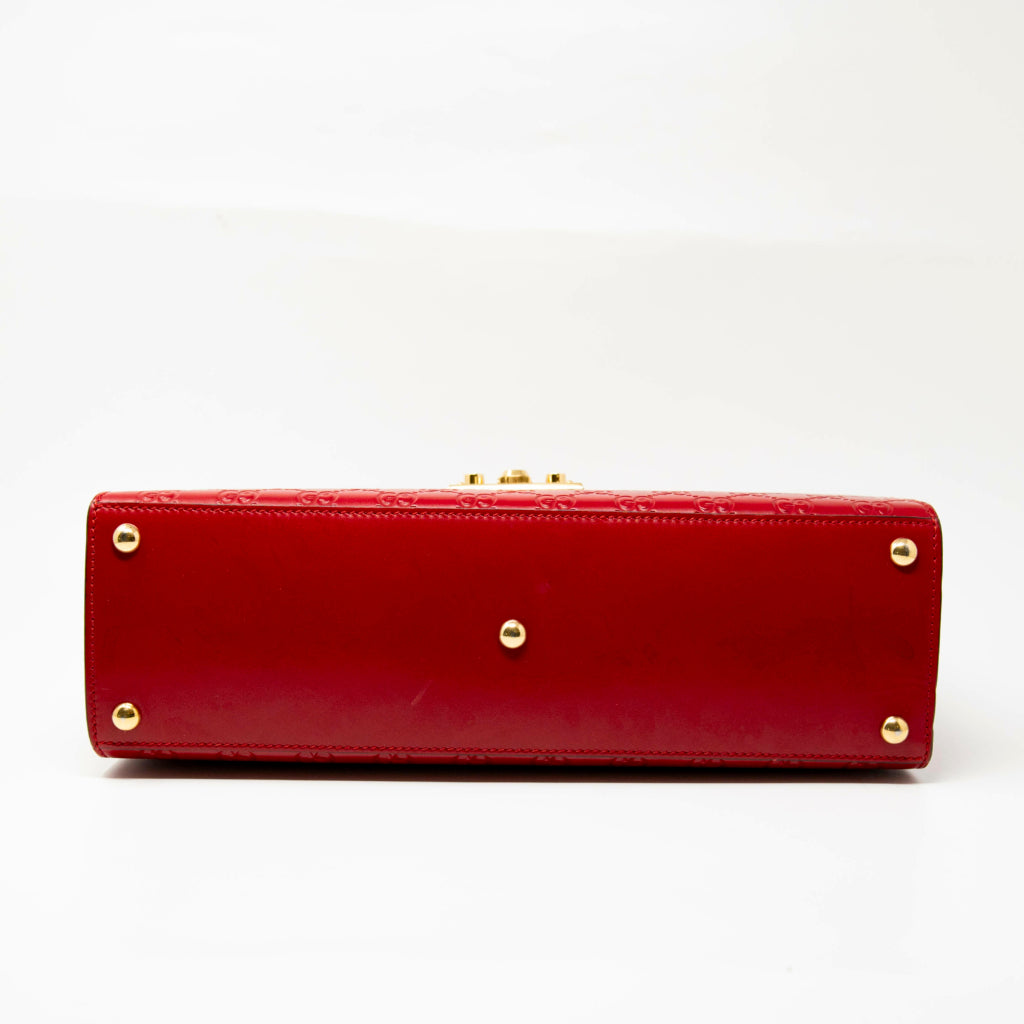 Gucci Red Guccissima Top Handle Bag