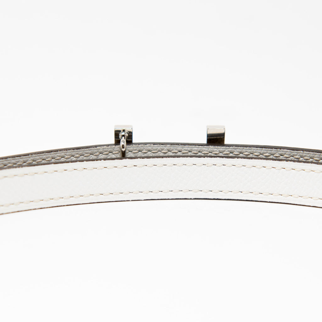 Hermes Etoupe Reversible Silver Focus Belt 70mm