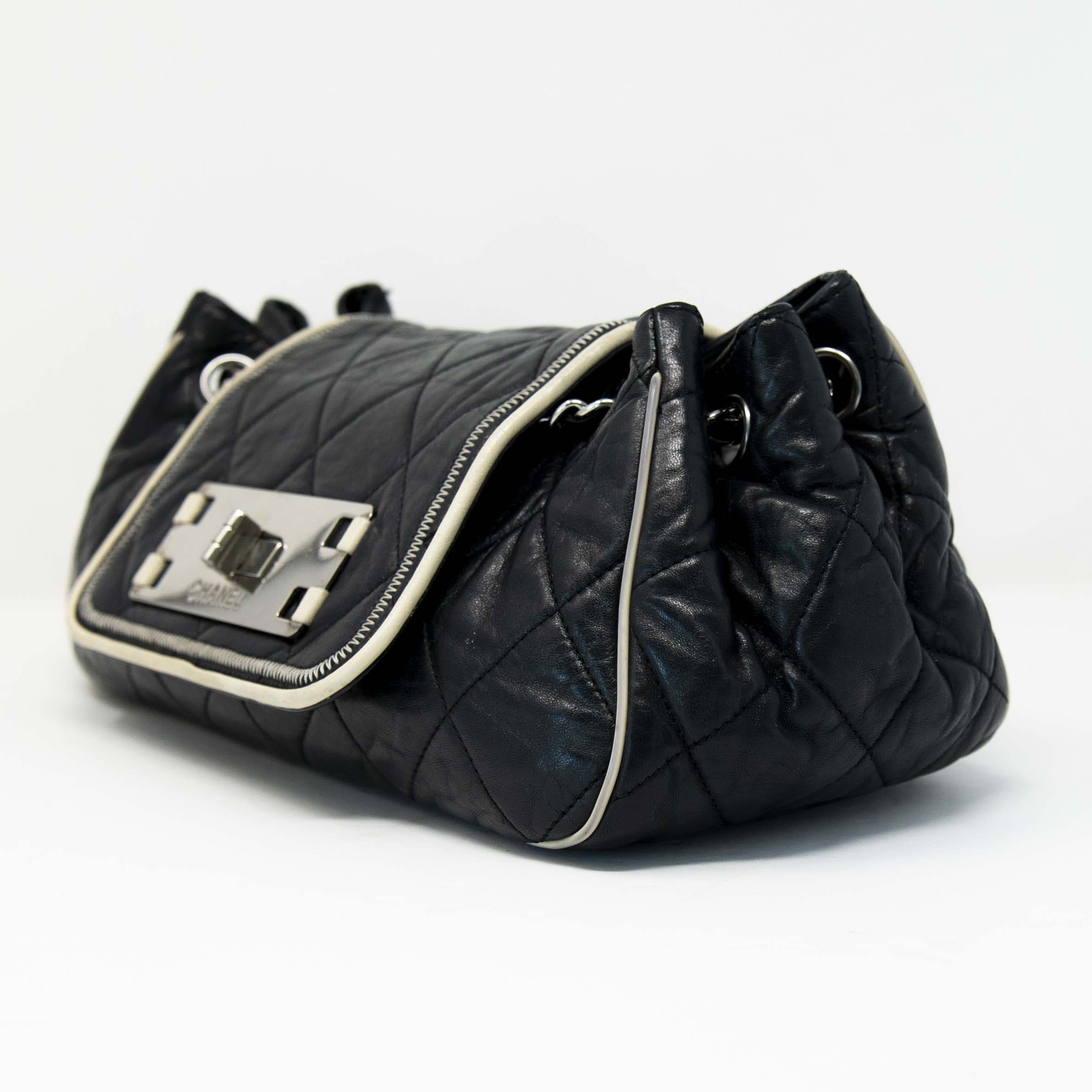 Chanel Black East West Mademoiselle Accordion Bag