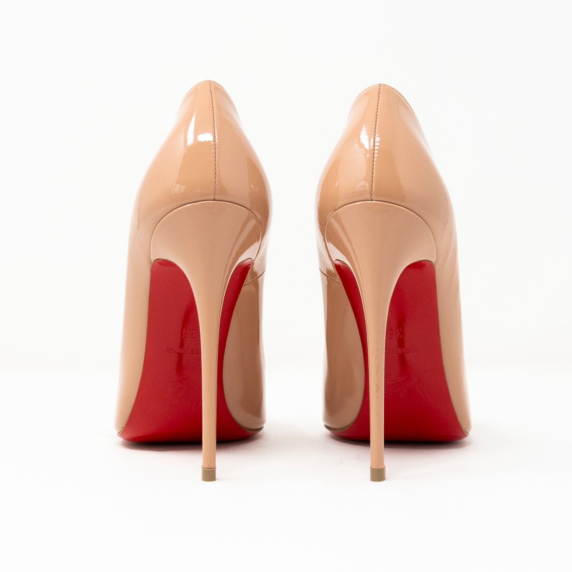 Christian Louboutin Nude Patent So Kate Pumps 36