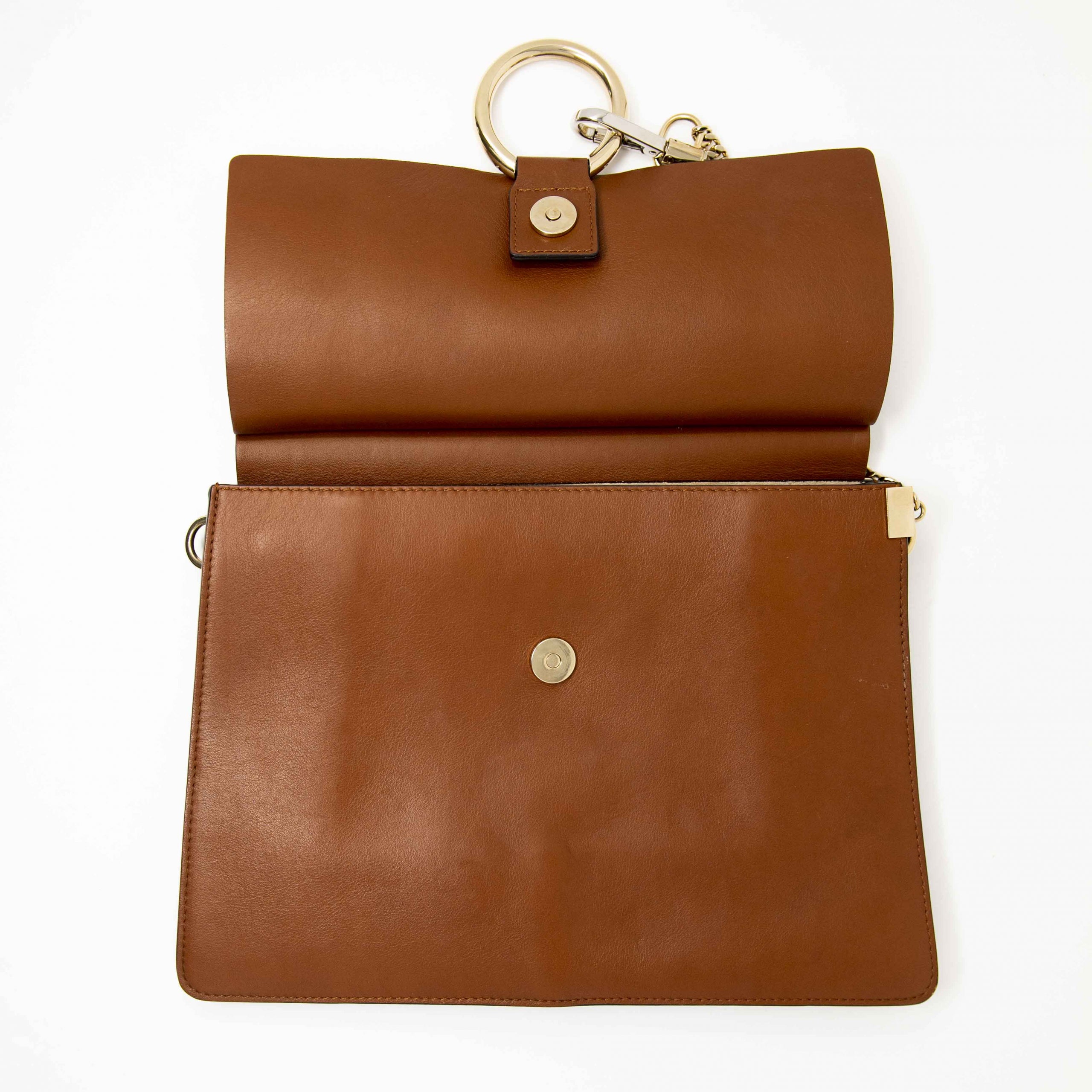 Chloé Faye Medium Leather And Suede Shoulder Bag - Grape