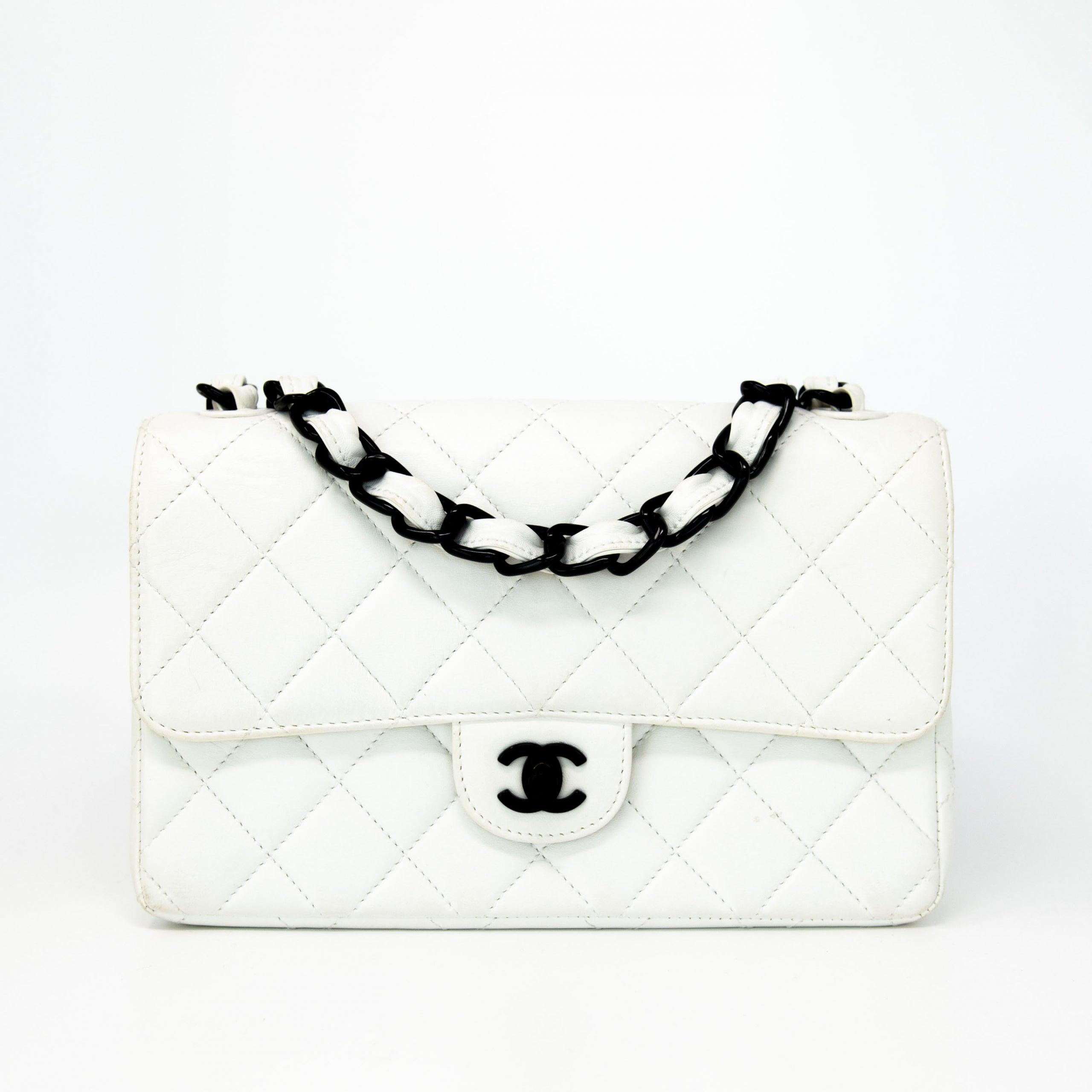 Chanel white leather bag Clearance