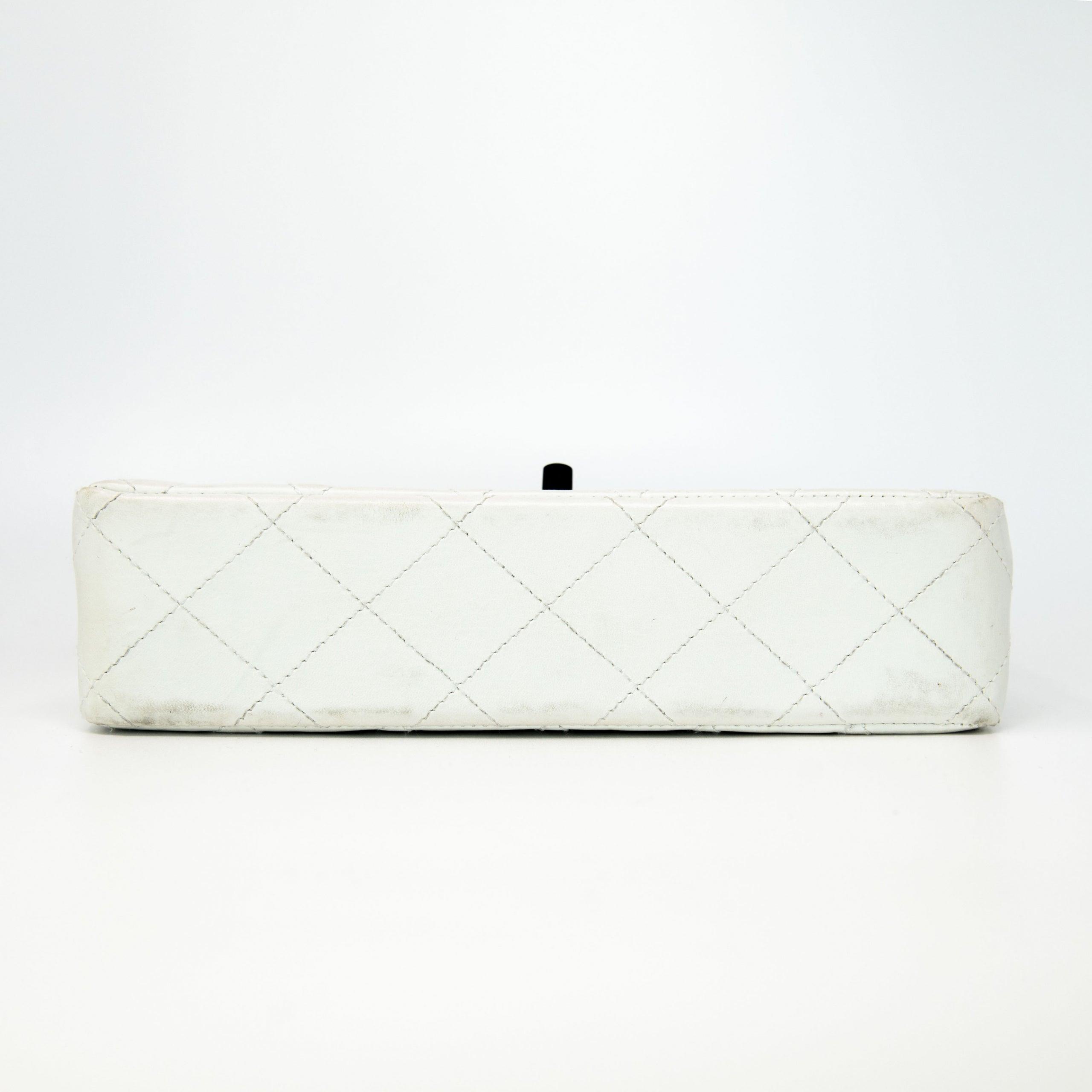 Chanel Vintage White Lambskin Flap Bag