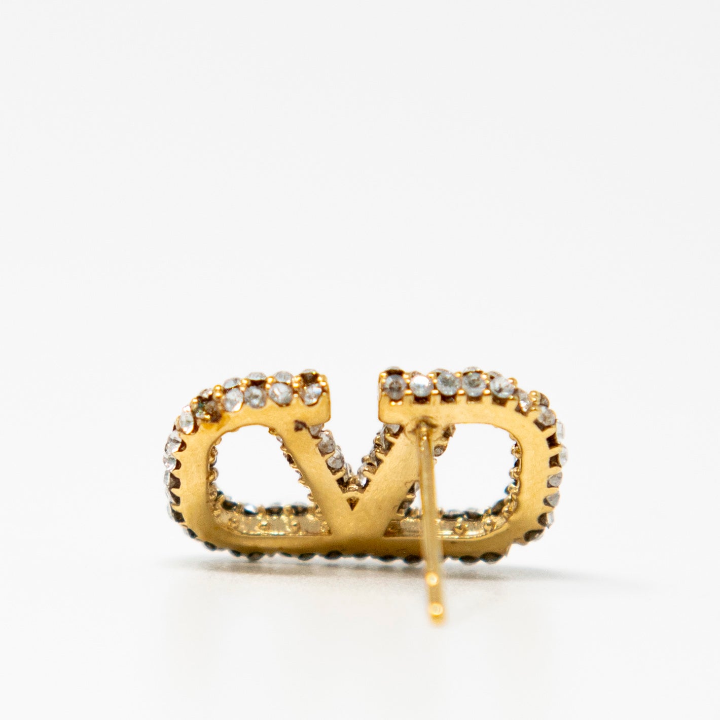 Valentino Crystal Logo Earrings
