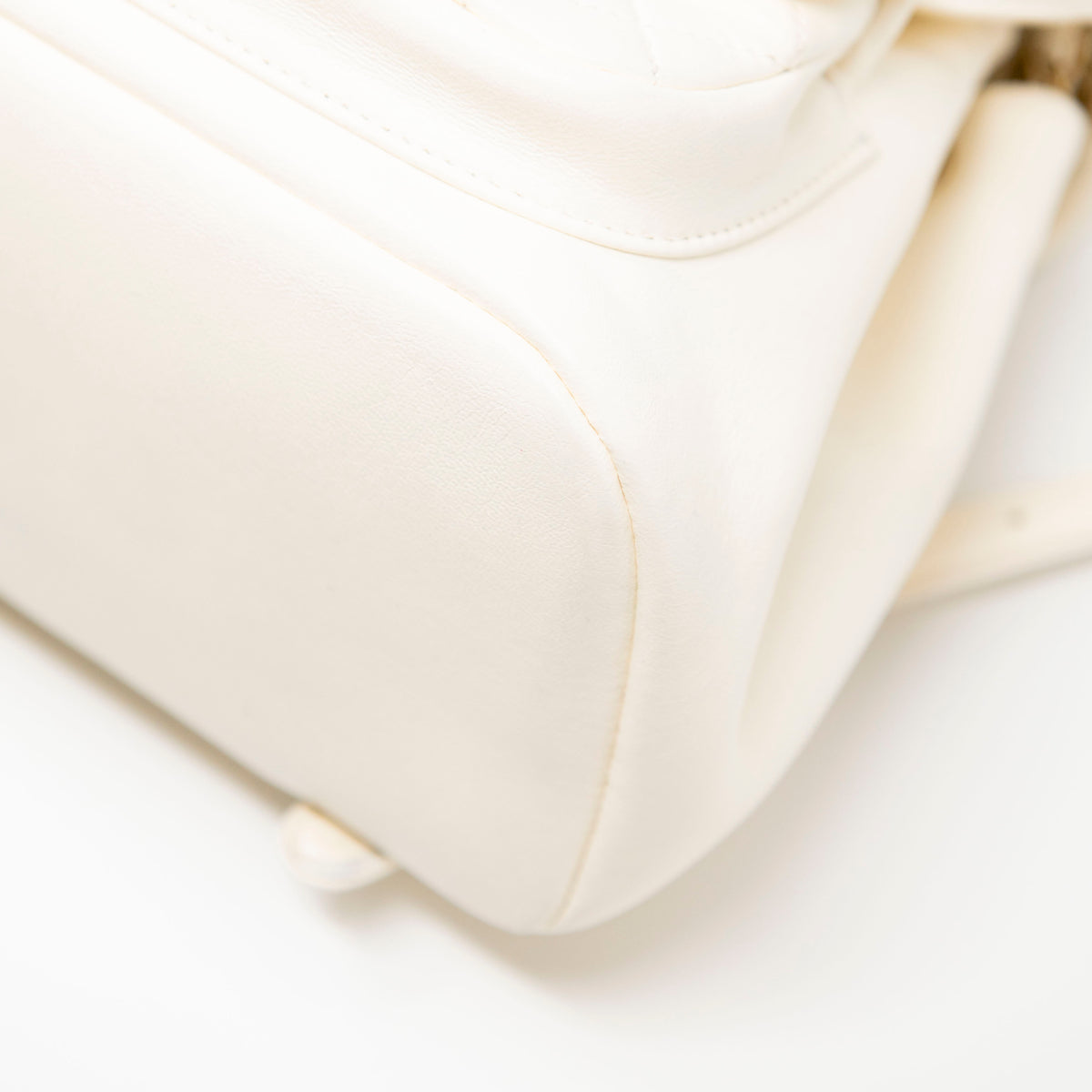 Chanel White Lambskin Duma Backpack