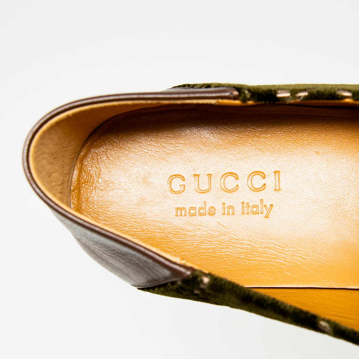 Gucci Green Velvet GG Horsebit Loafers 10.5
