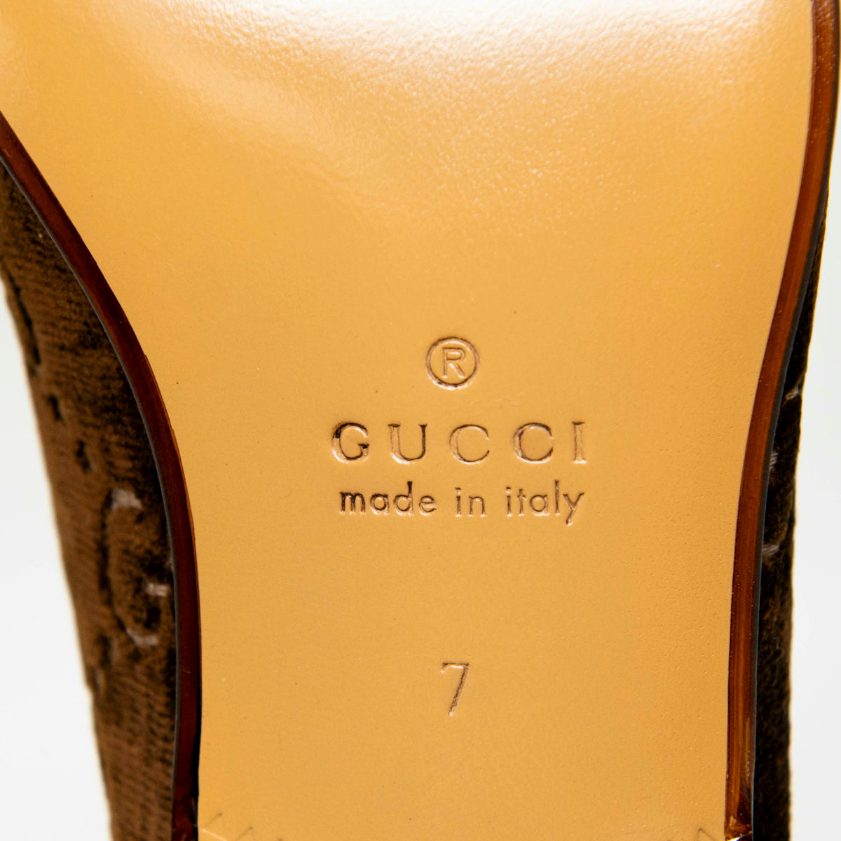 Gucci Brown Velvet GG Horsebit Loafers 7