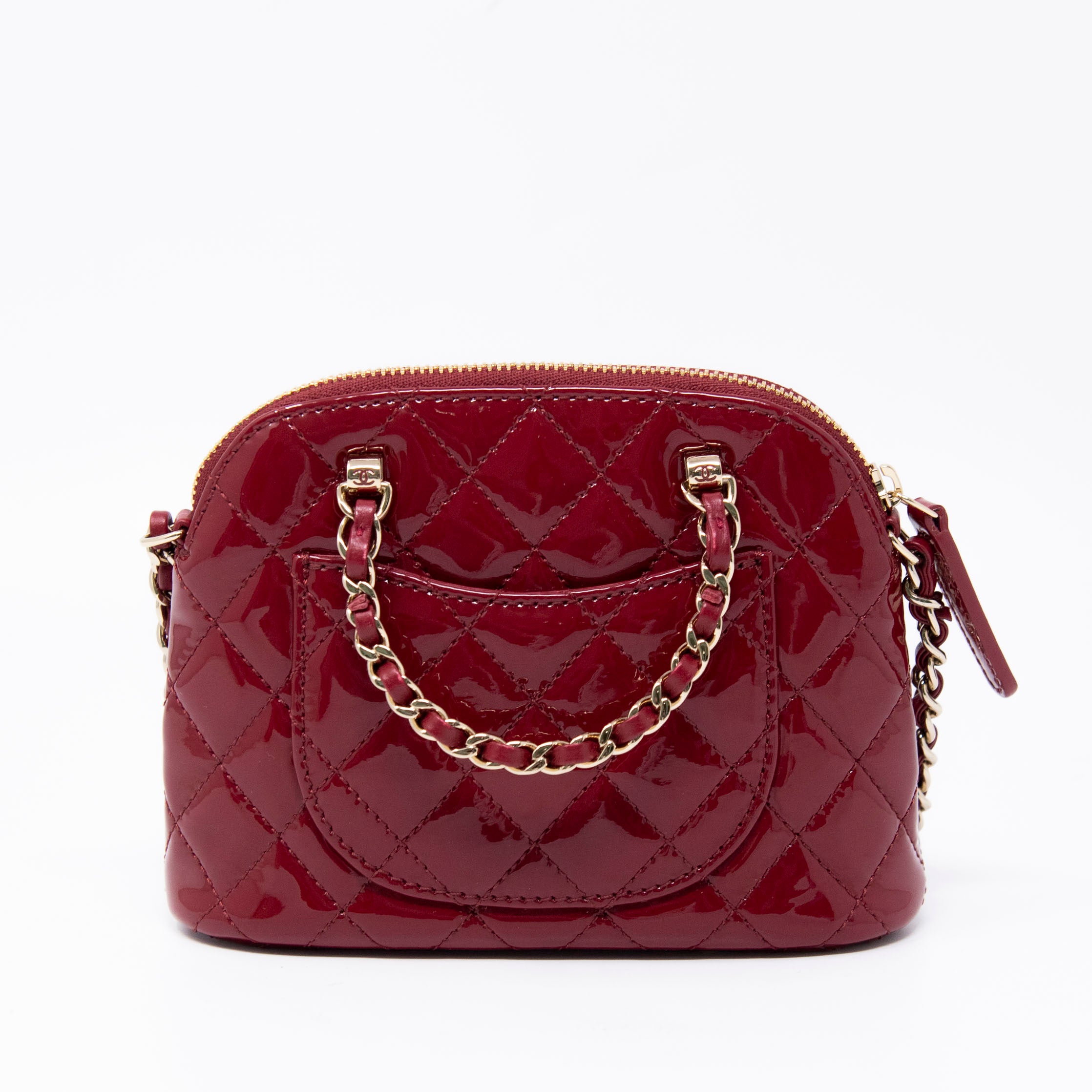 Chanel Burgundy Coco Clutch With Chain