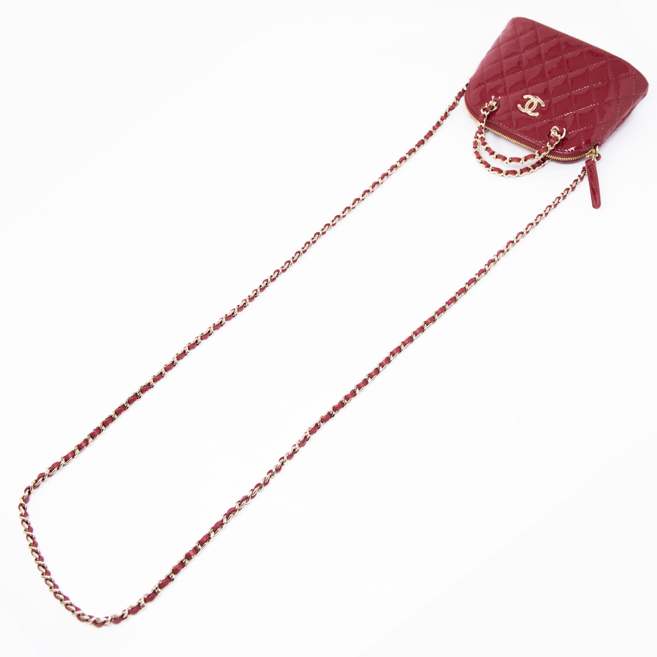 Chanel Burgundy Coco Clutch With Chain