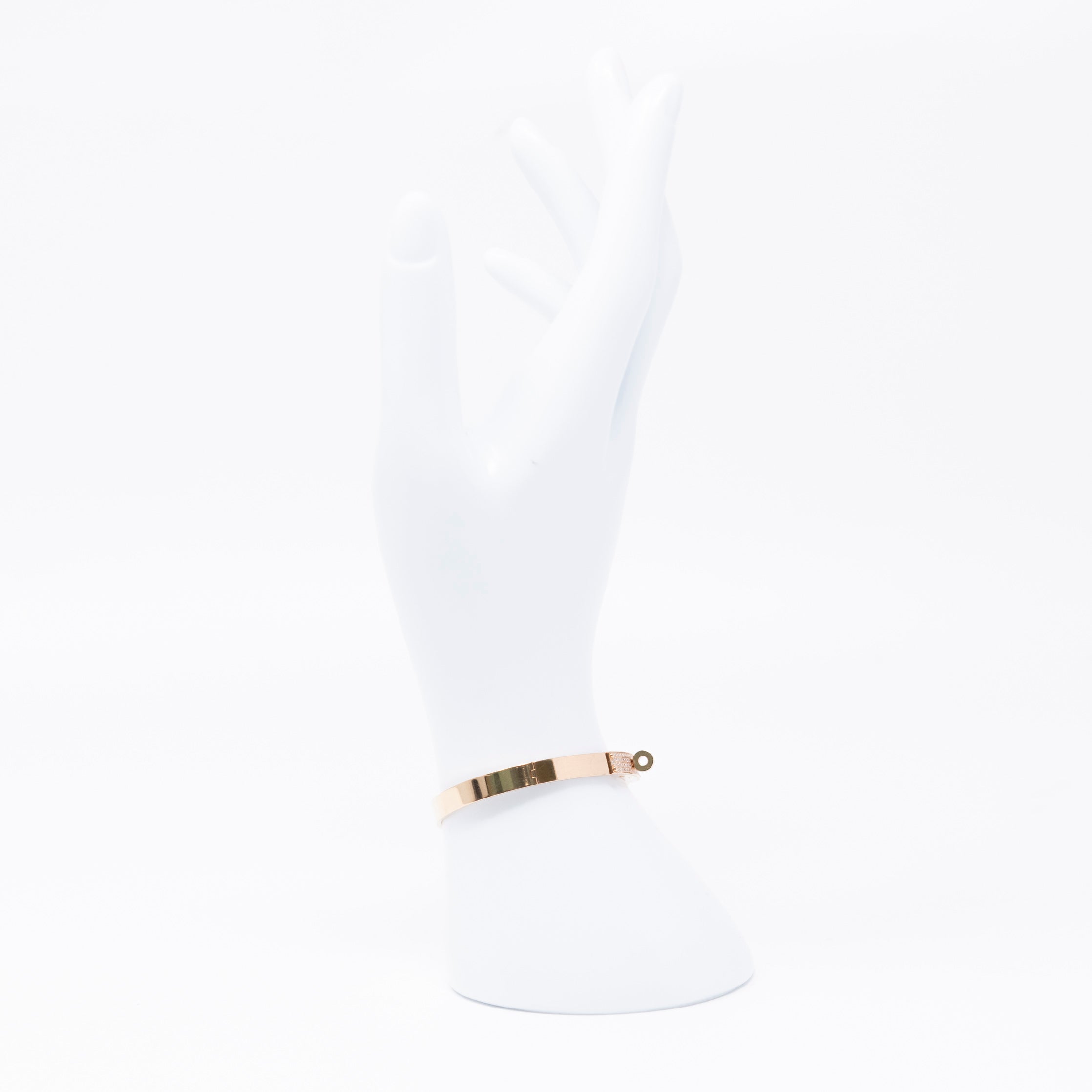 Hermes Rose Gold Diamond Kelly Bracelet SH