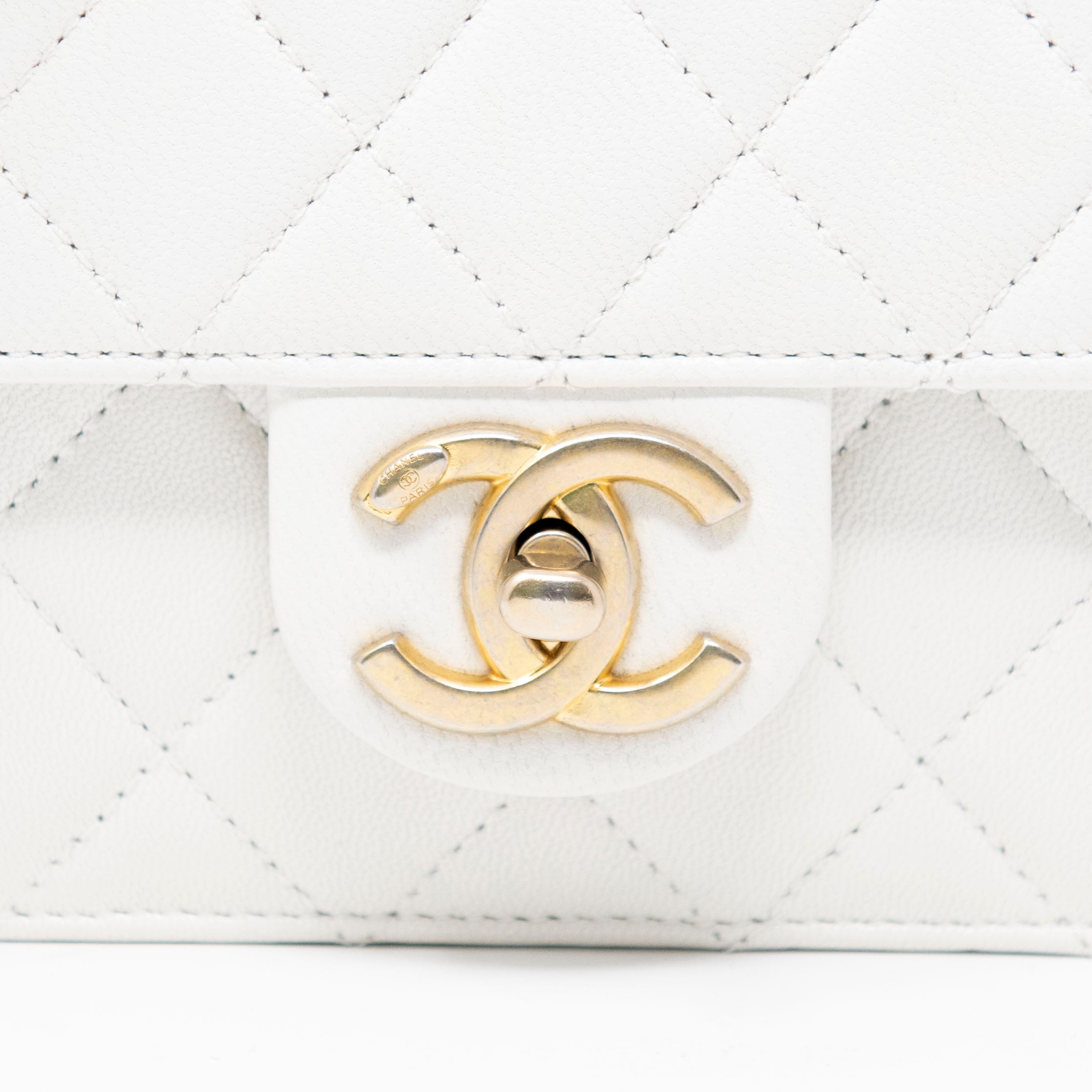 Chanel White Small Chic Pearl Flap