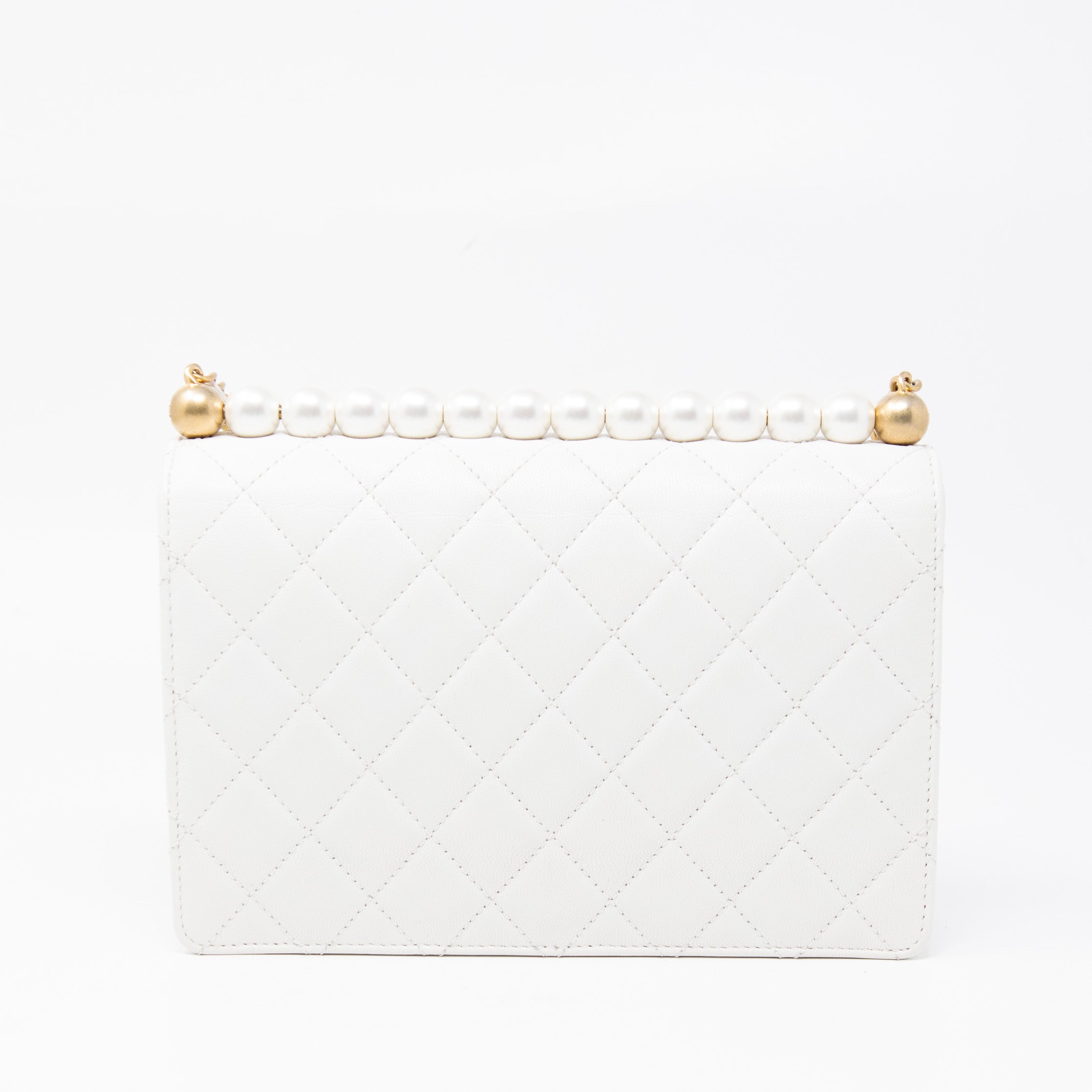 Chanel White Small Chic Pearl Flap