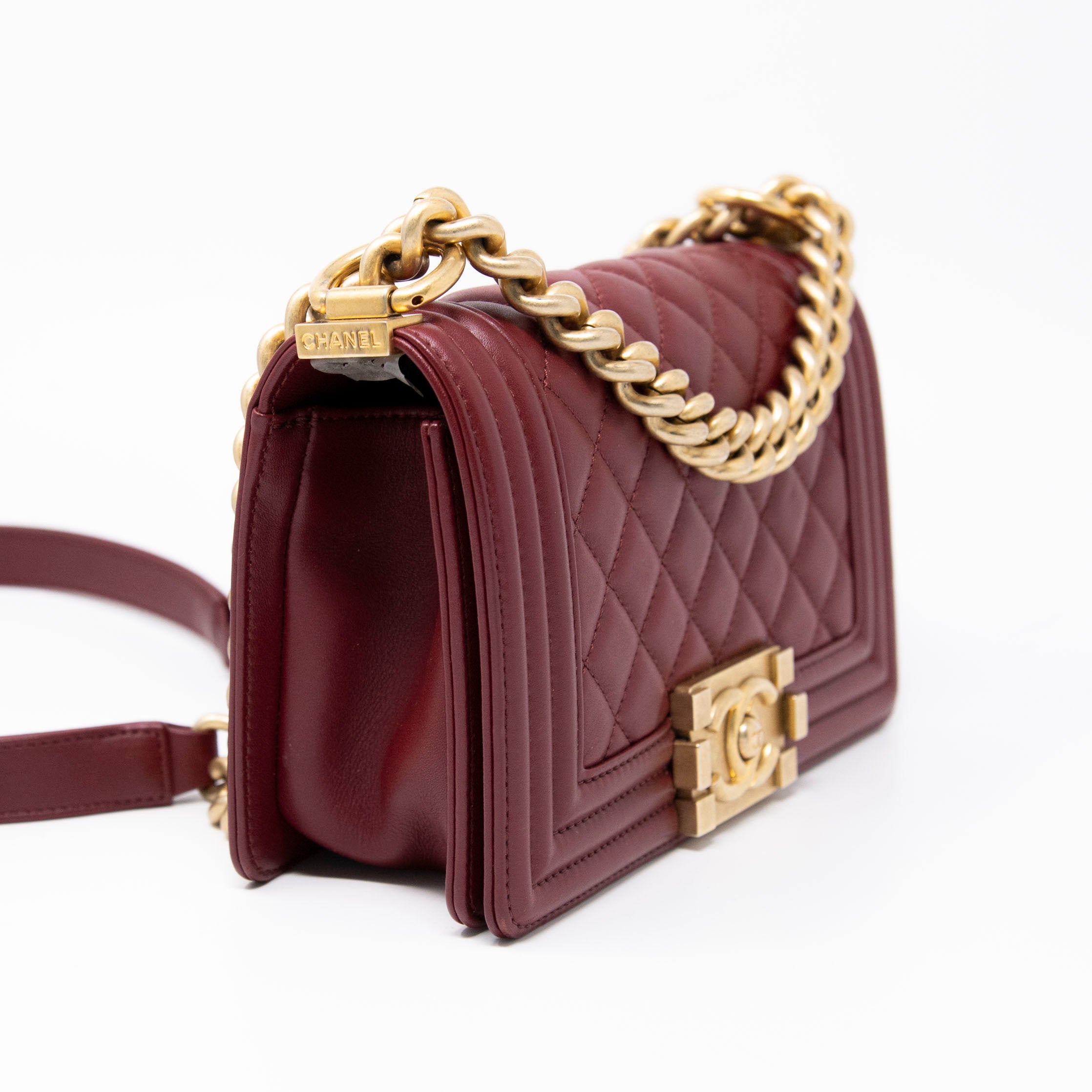 Chanel Burgundy Small Boy Bag