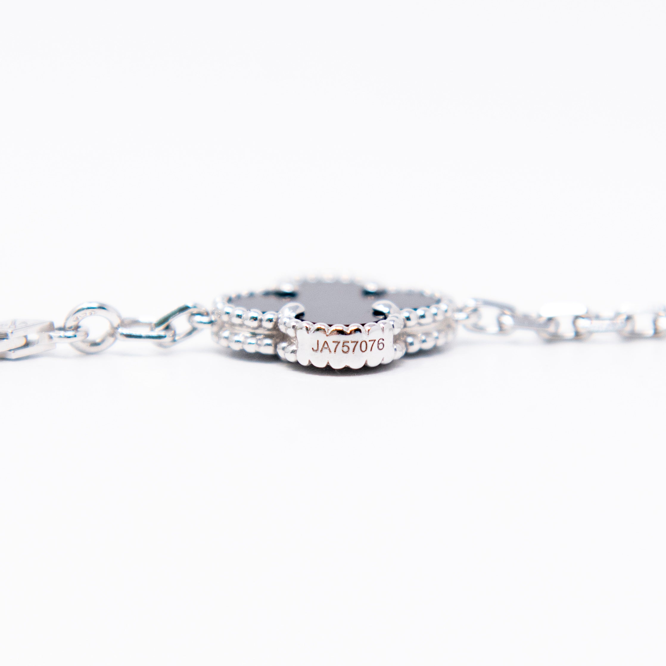 Van Cleef & Arpels 5 Motif Diamond Onyx Bracelet