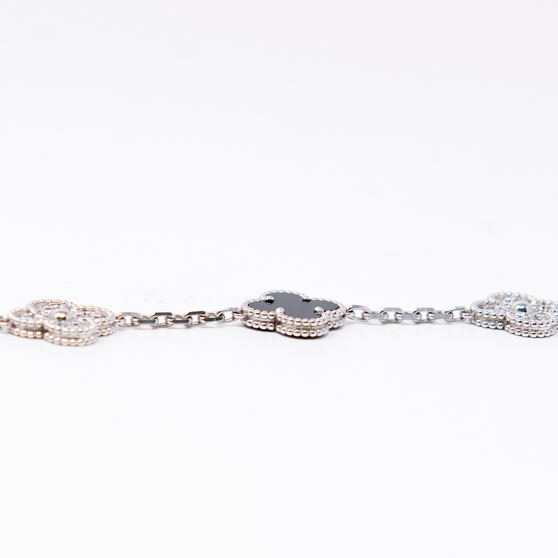 Van Cleef & Arpels 5 Motif Diamond Onyx Bracelet