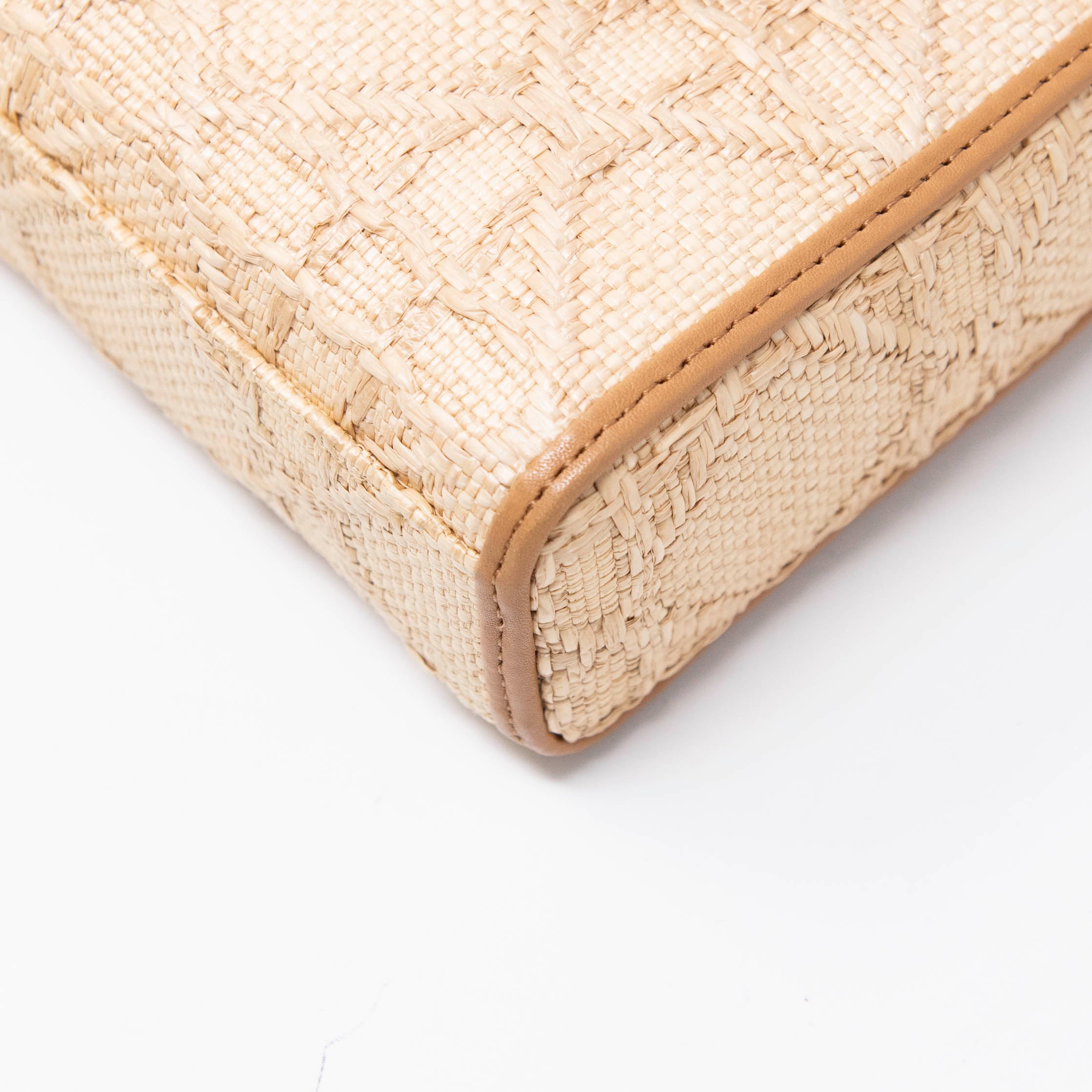 Dior Beige Medium Cannage Raffia Lady D-Joy