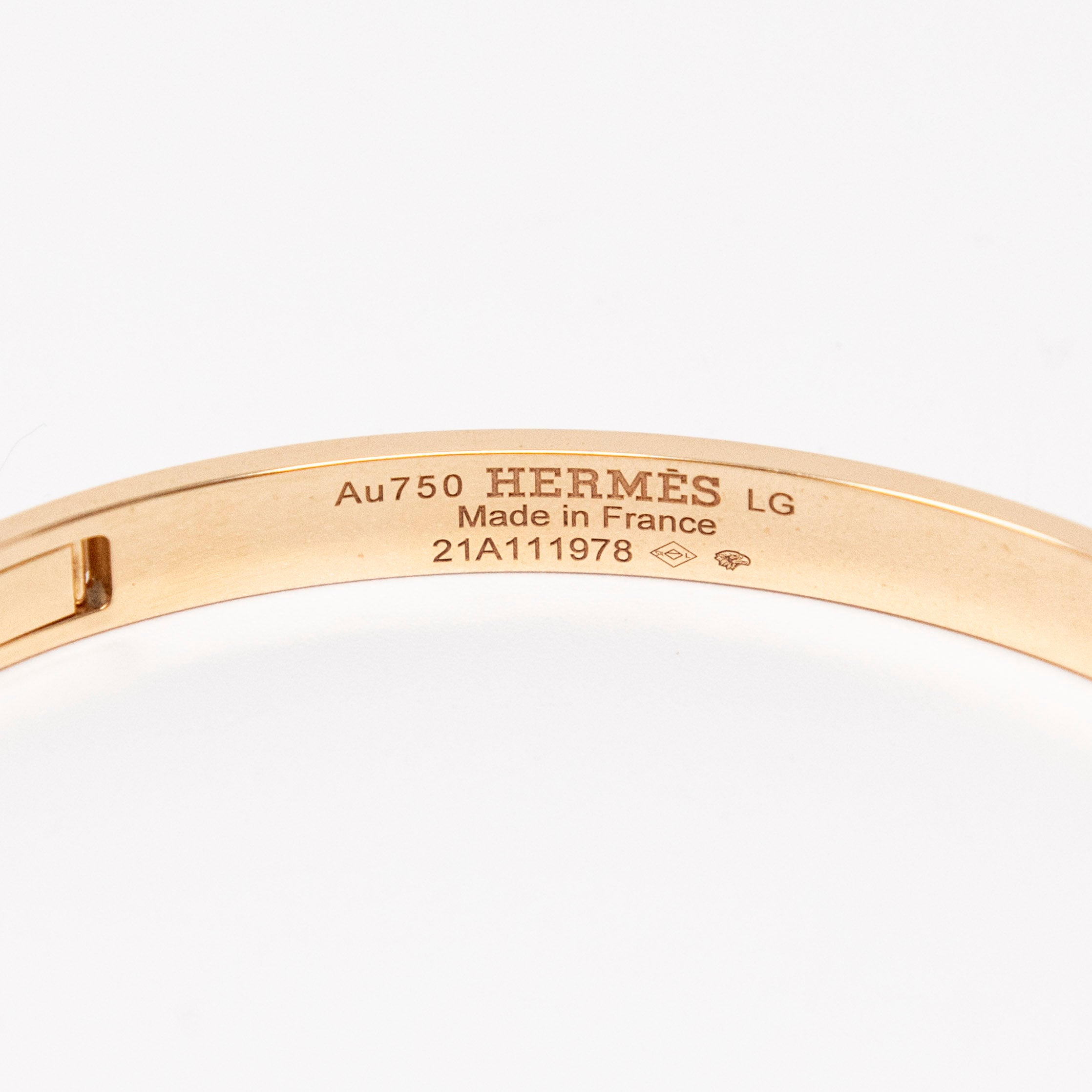 Hermes 18k Rose Gold H D’ancre Bracelet LG