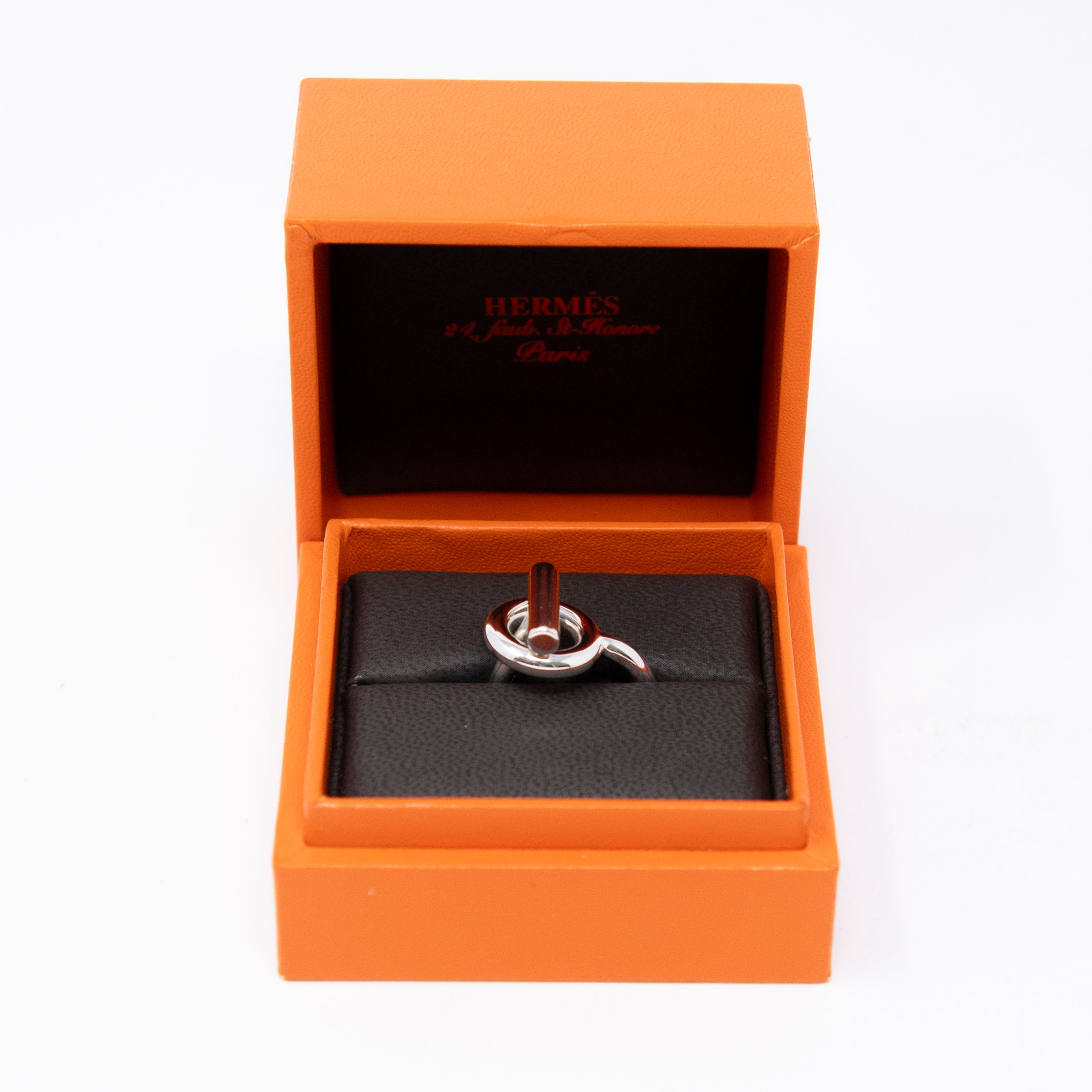 Hermes Silver Echappee Ring 51