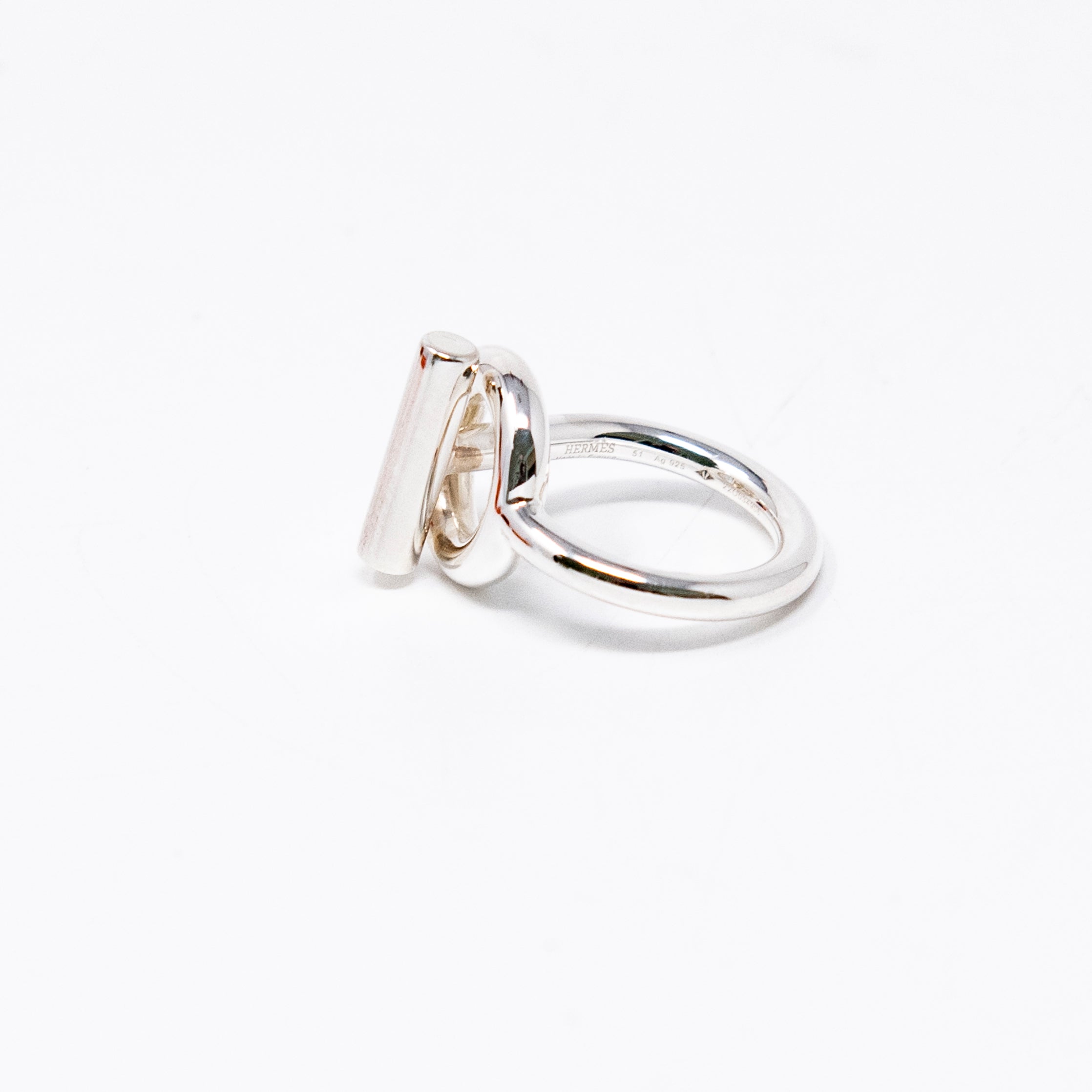 Hermes Silver Echappee Ring 51