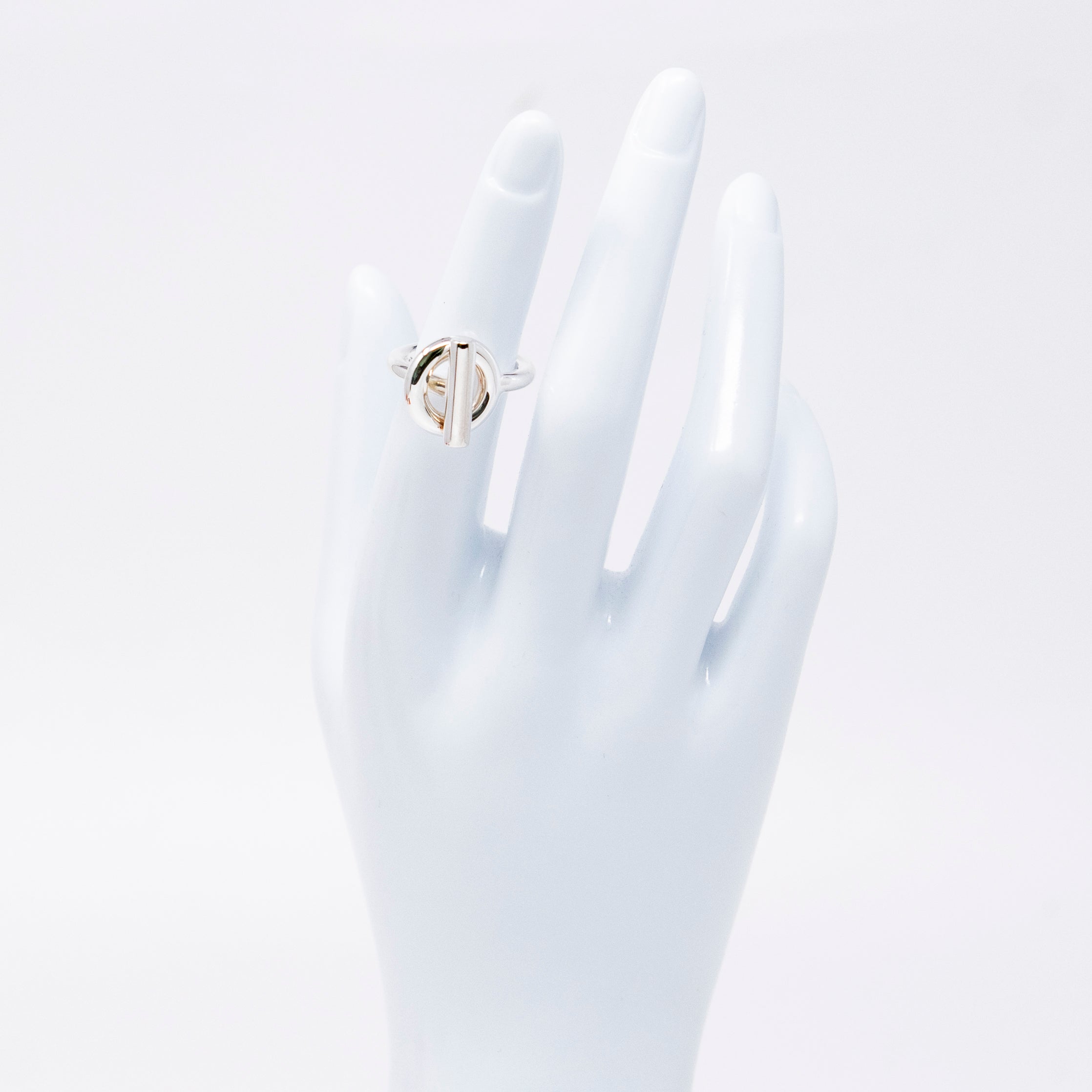 Hermes Silver Echappee Ring 51