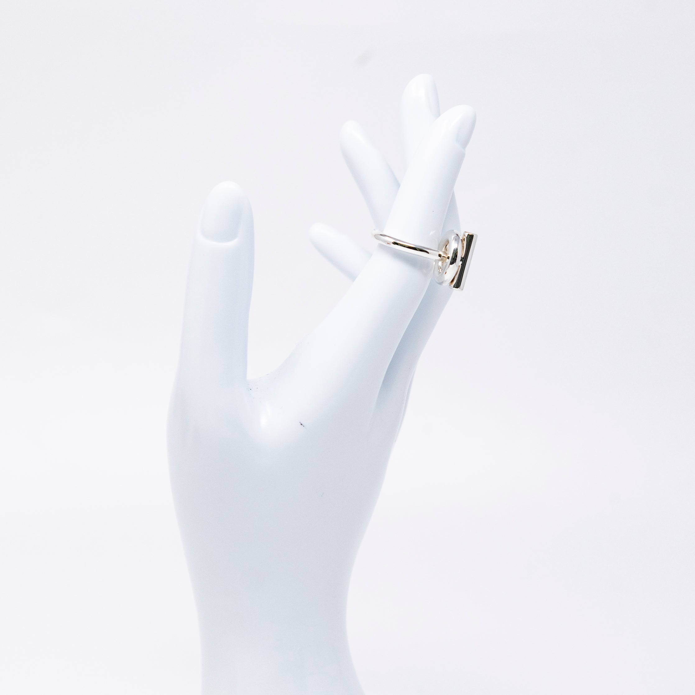 Hermes Silver Echappee Ring 51