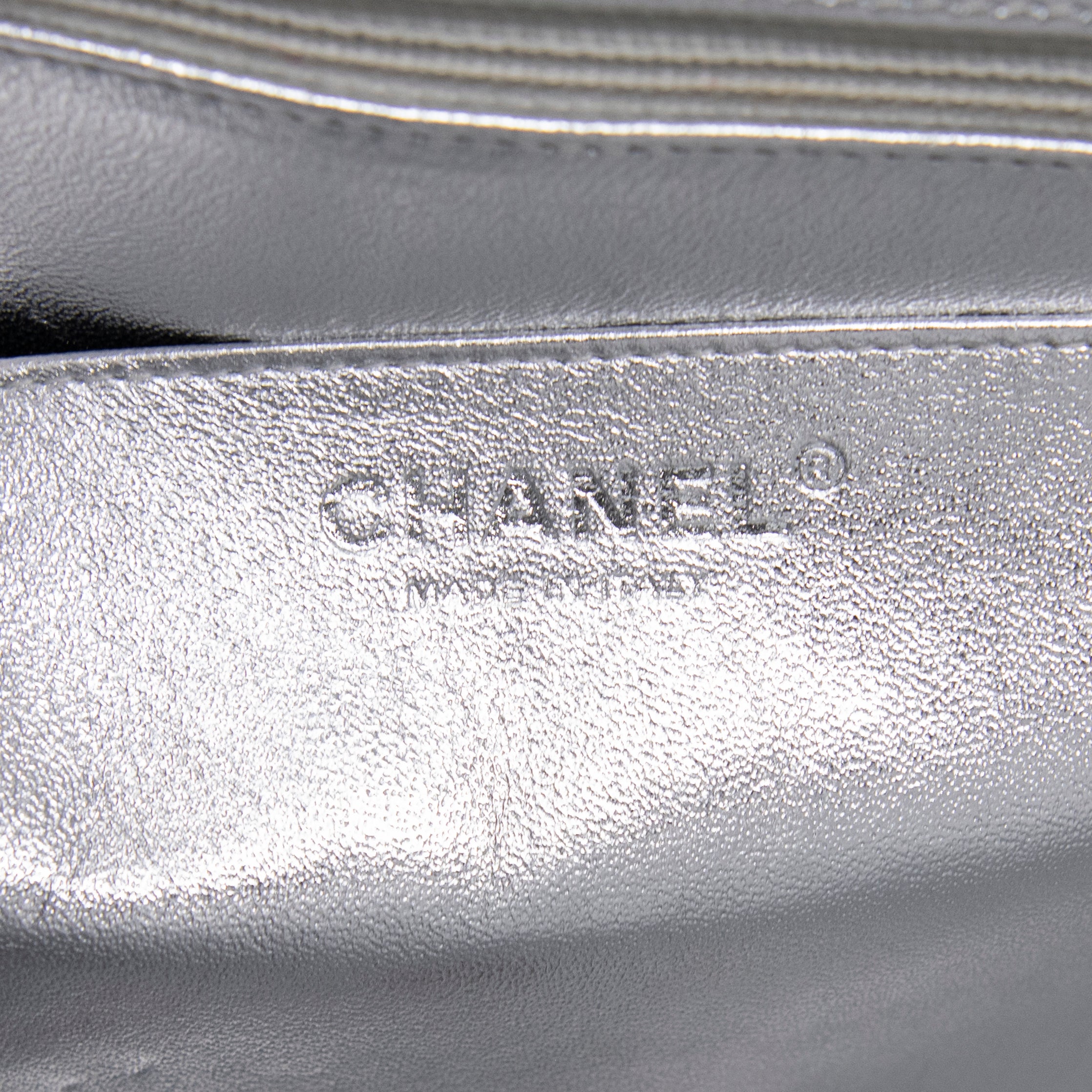 Chanel Metallic Silver Jumbo Flap