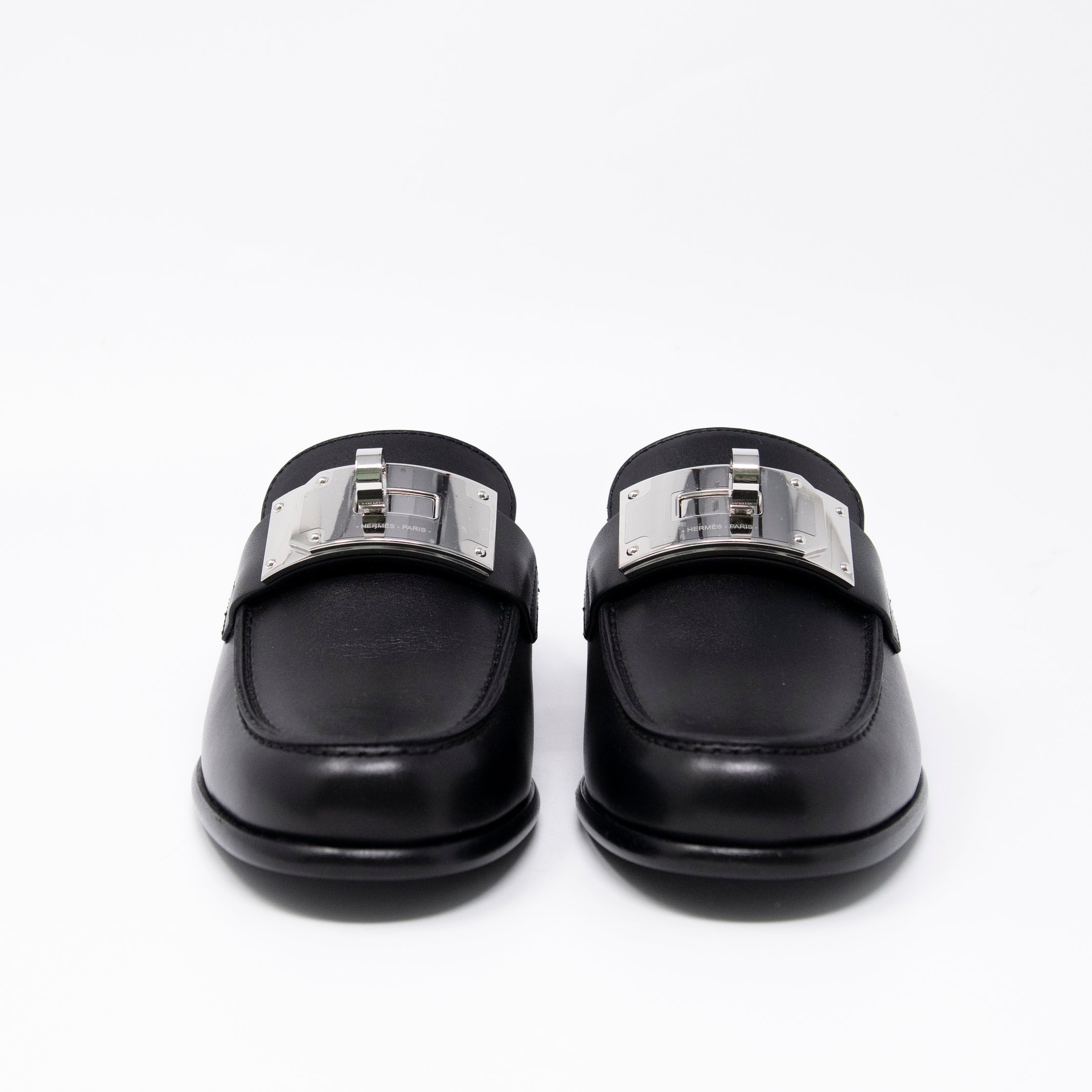 Hermes Noir Iota Mules 36