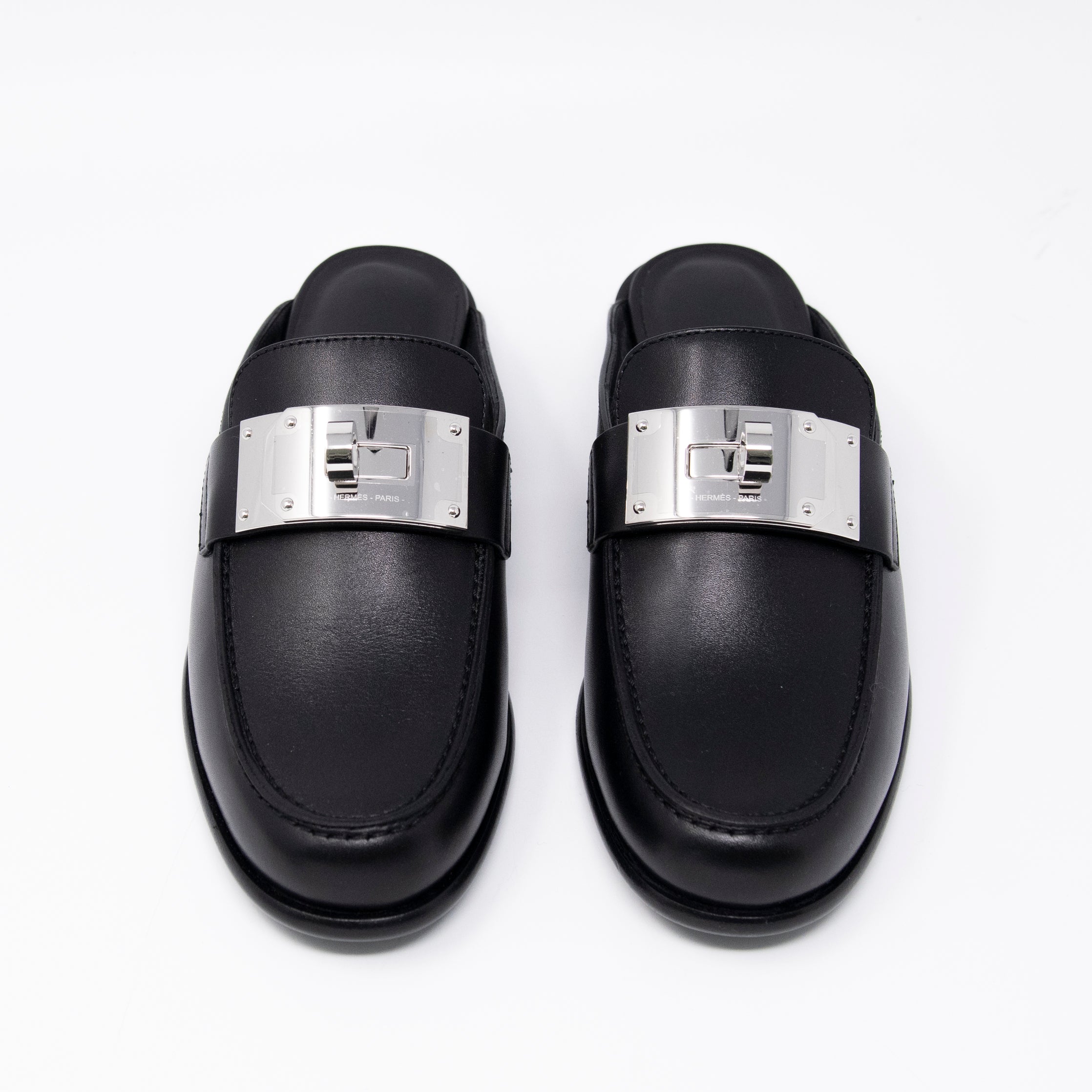 Hermes Noir Iota Mules 36