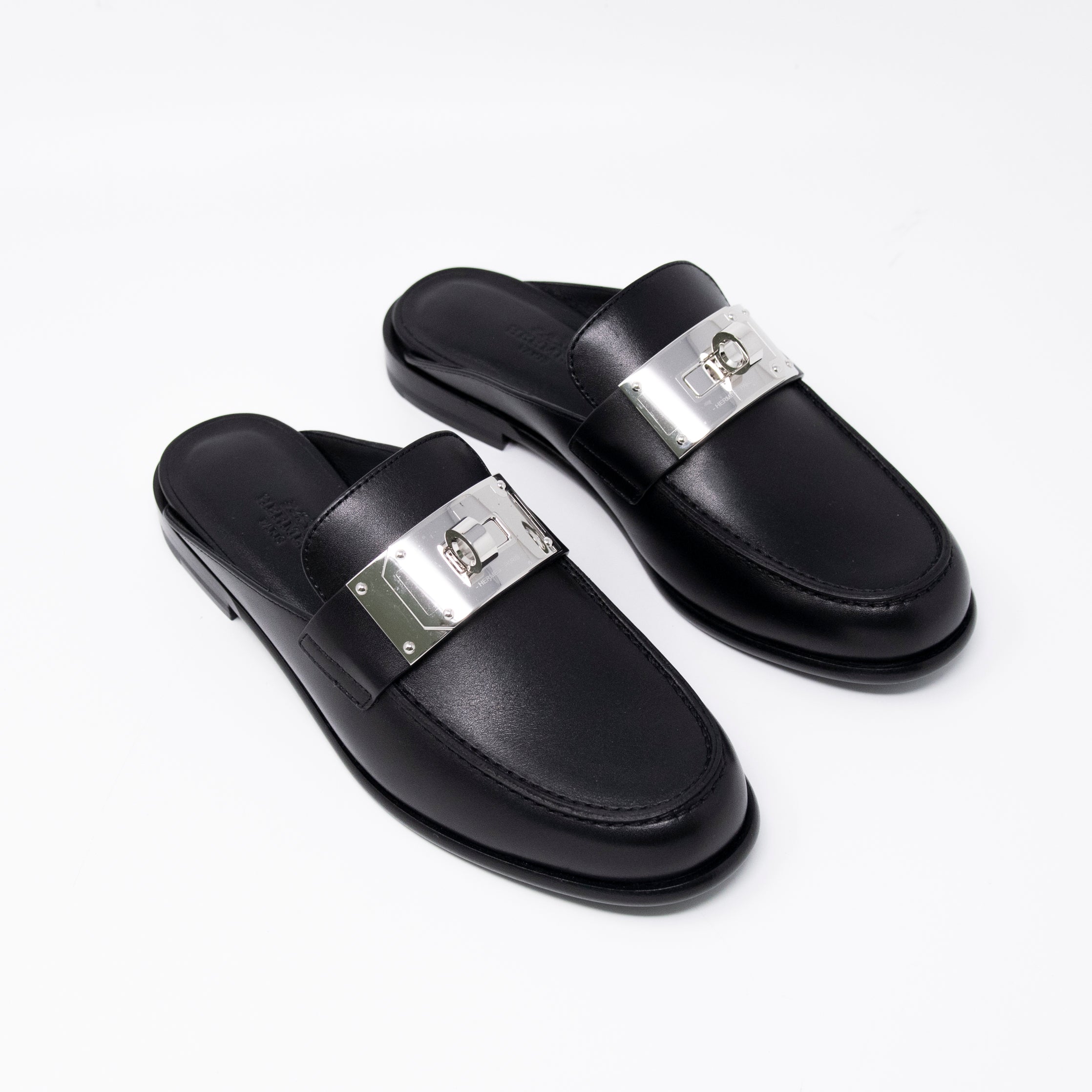 Hermes Noir Iota Mules 36