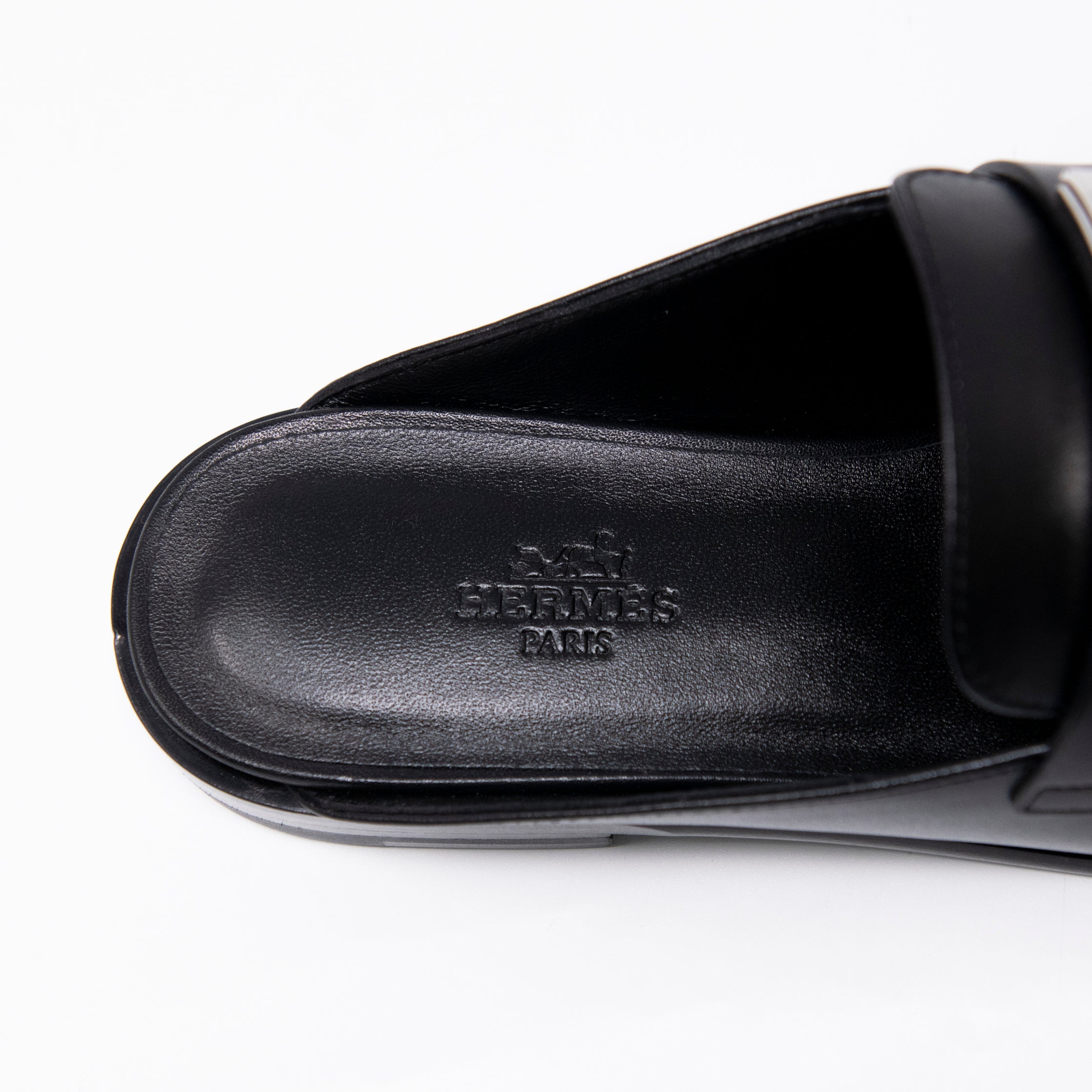 Hermes Noir Iota Mules 36