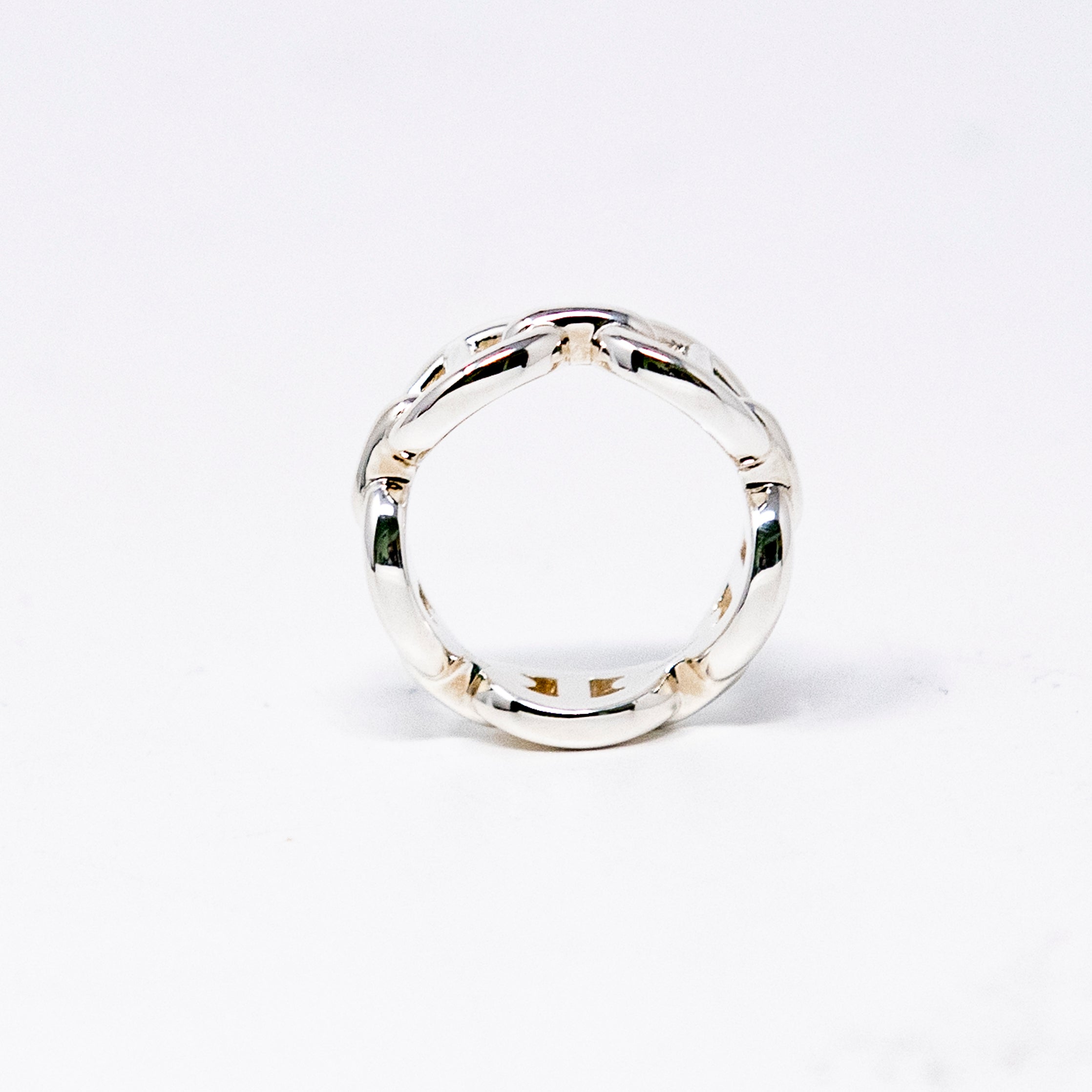 Hermes Silver Chaine d'ancre Enchainee Ring 51