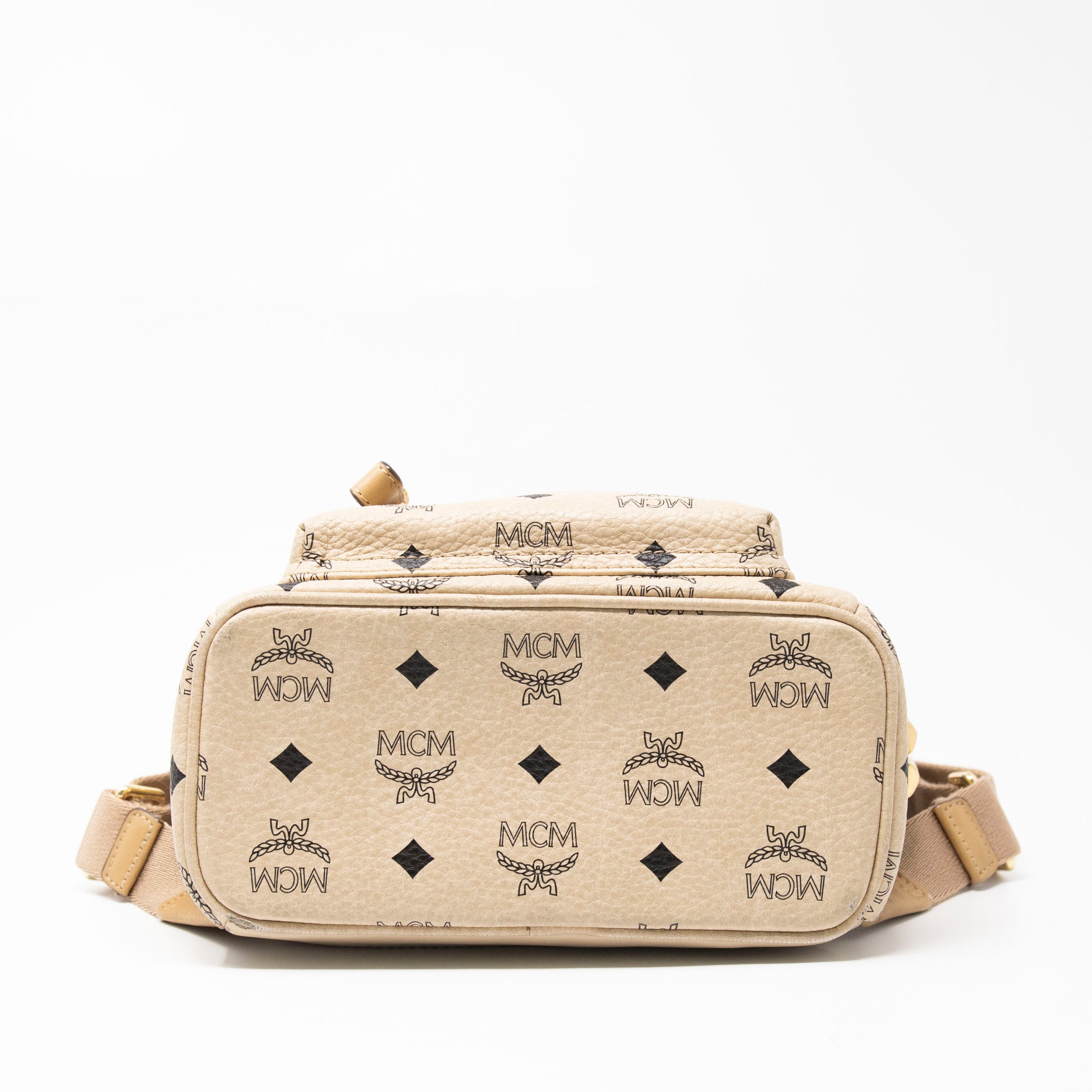 MCM Beige Mini Stark Backpack