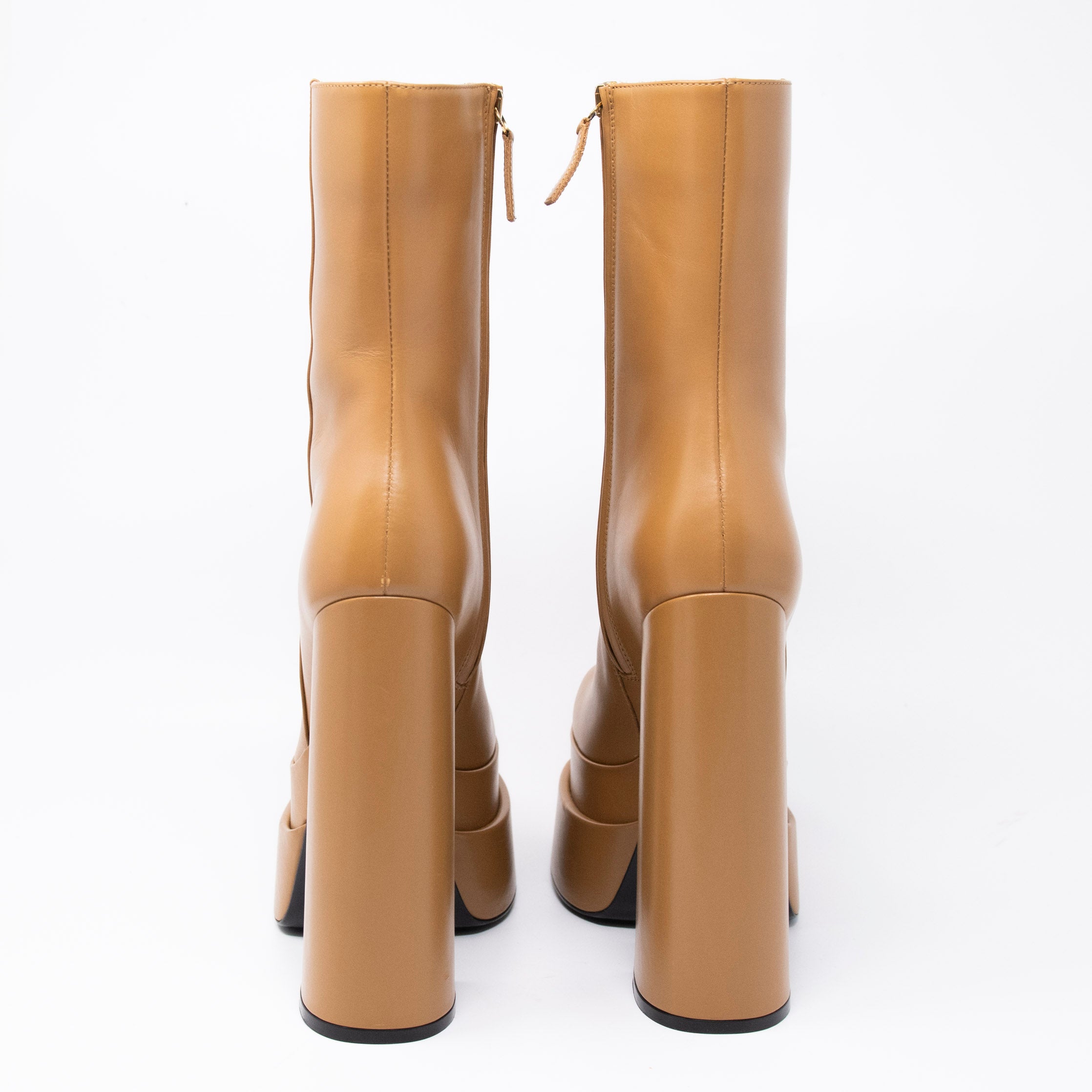 Versace Tan Aevitas Platform Boots 35.5