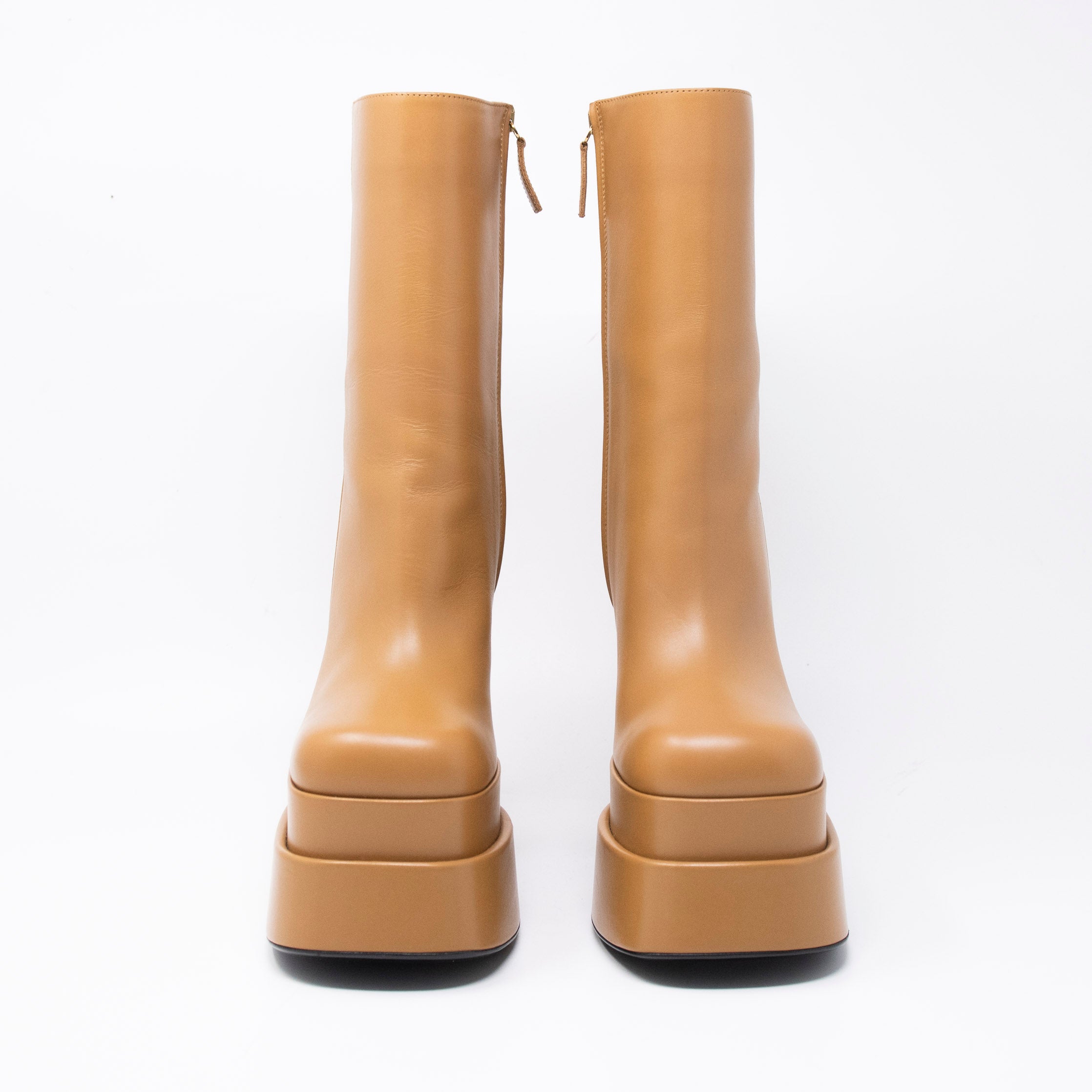 Versace Tan Aevitas Platform Boots 35.5