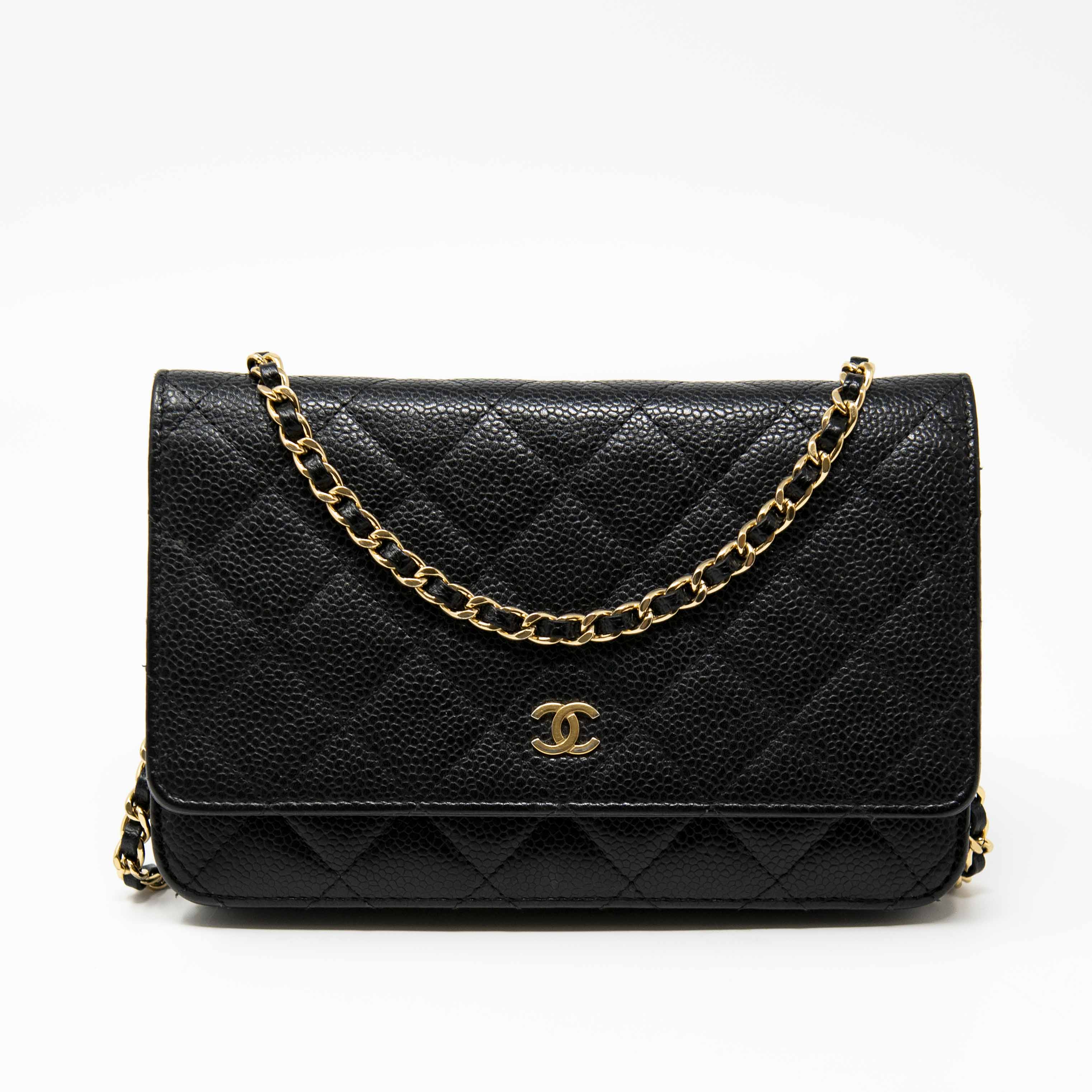Chanel Black Caviar Wallet On Chain
