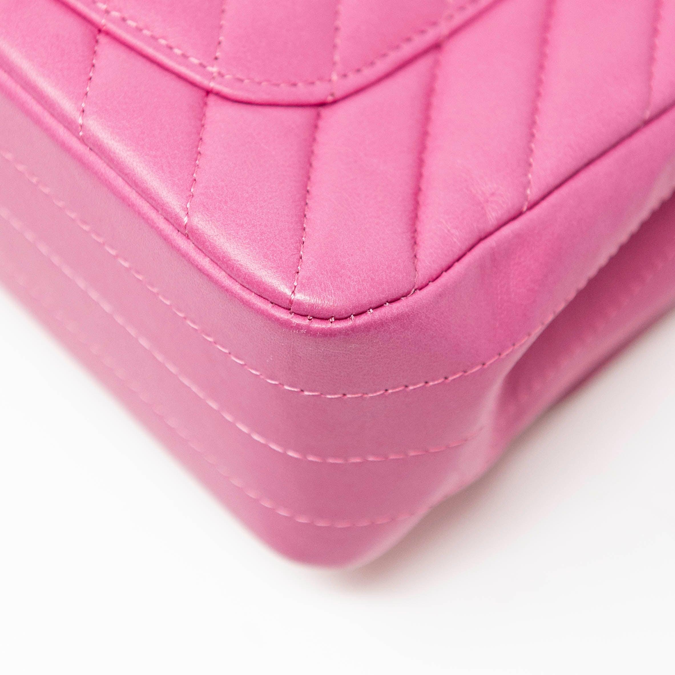 Chanel Pink Chevron Mini Flap