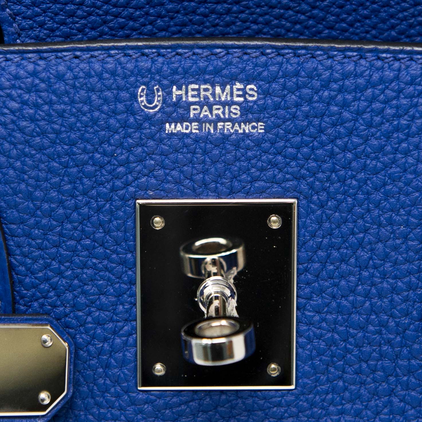 Hermes Bleu Electric Togo Birkin 30