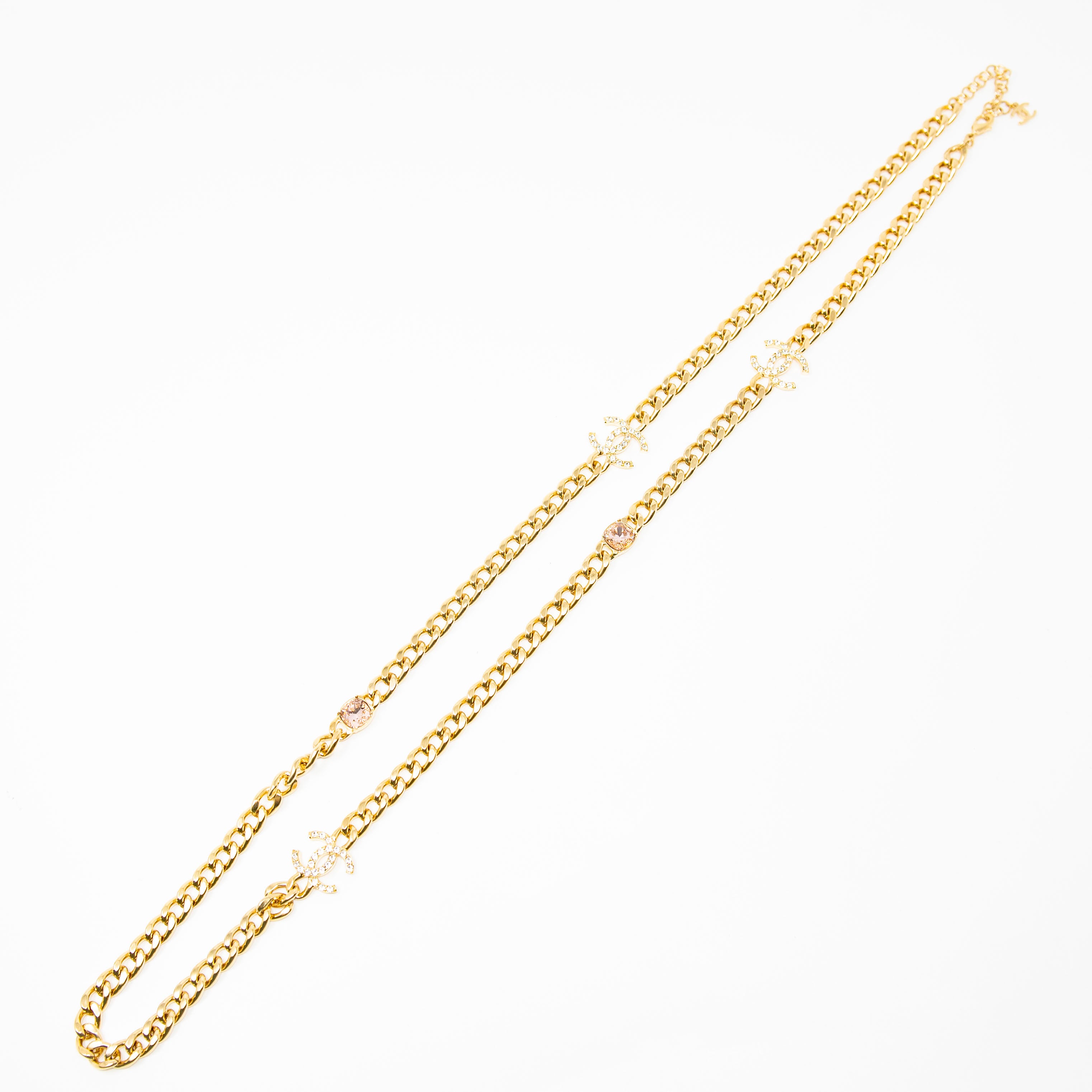 Chanel Crystal CC Long Chain Belt/Necklace