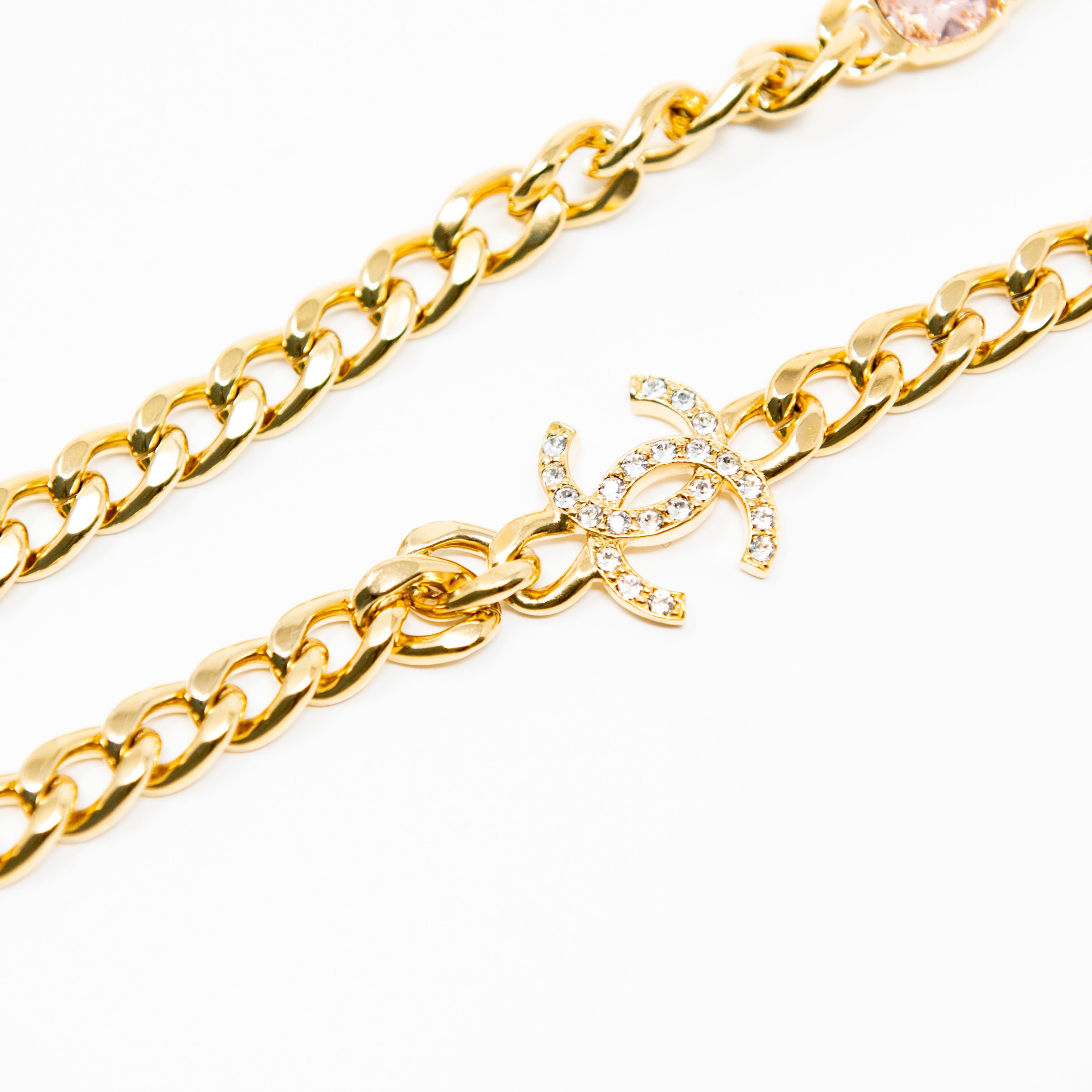 Chanel Crystal CC Long Chain Belt